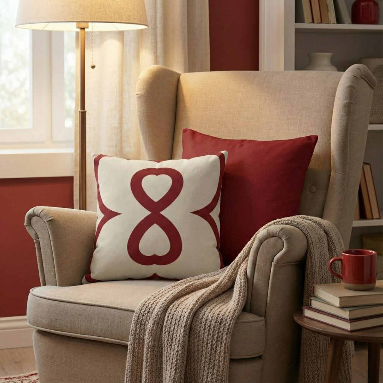 Red Apple EL Line Inverted — Faux Suede Square Pillowcase product thumbnail image Red Apple EL Line Inverted — Faux Suede Square Pillowcase product thumbnail image