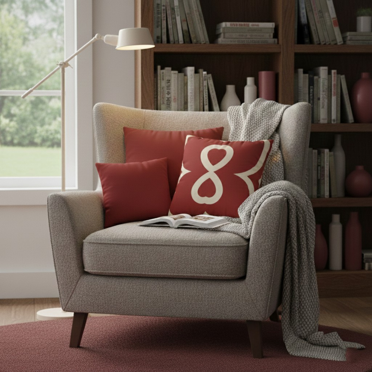 Red Apple EL Line - Faux Suede Square Pillowcase product thumbnail image Red Apple EL Line - Faux Suede Square Pillowcase product thumbnail image