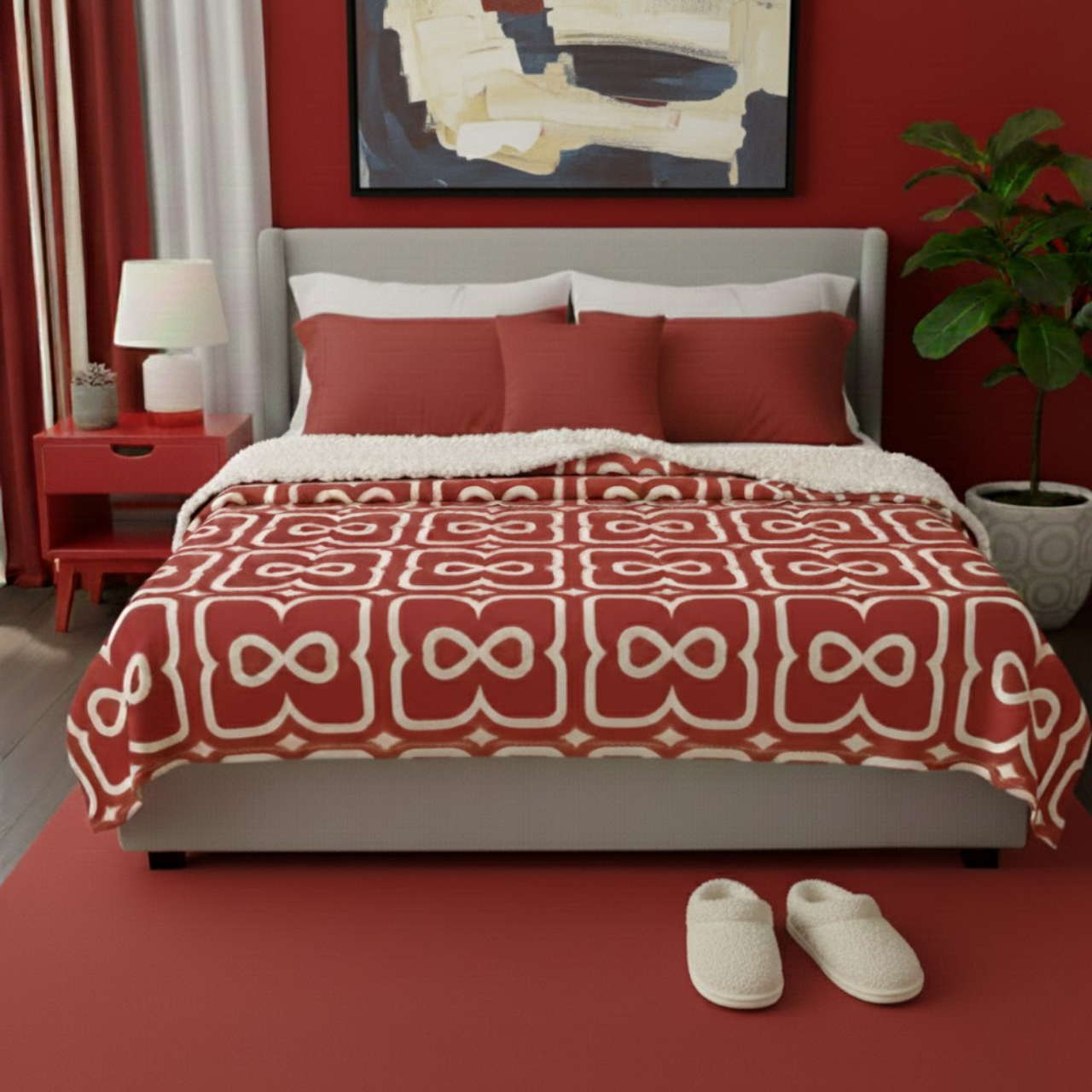 Red Apple EL Line - Fleece Sherpa Blanket Red Apple EL Line - Fleece Sherpa Blanket