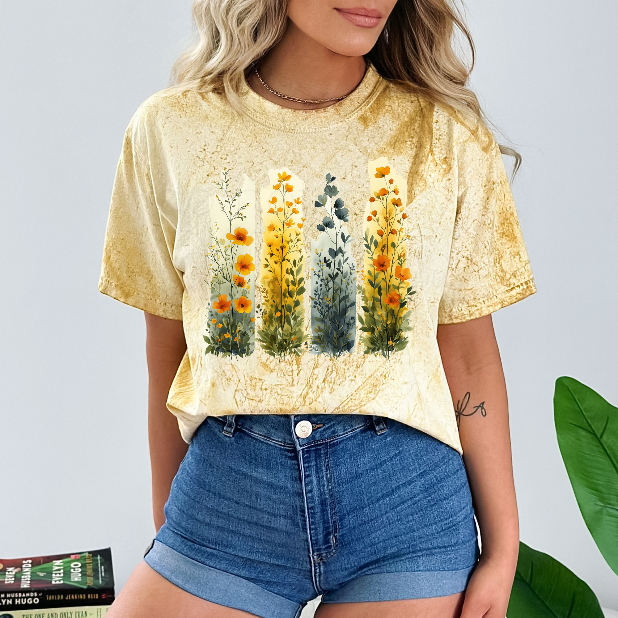 Colorful Floral T-Shirt, Boho Vibes Shirt, Summer Fashion, Gift for Her, Vintage Floral Tee, Casual Wear