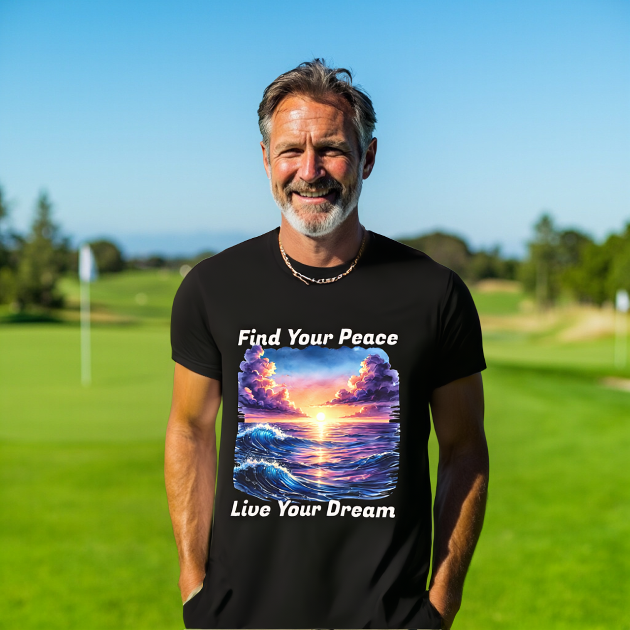 Find Your Peace • Live Your Dream T-Shirt — Inspirational Tee by Roger Sampson product thumbnail image