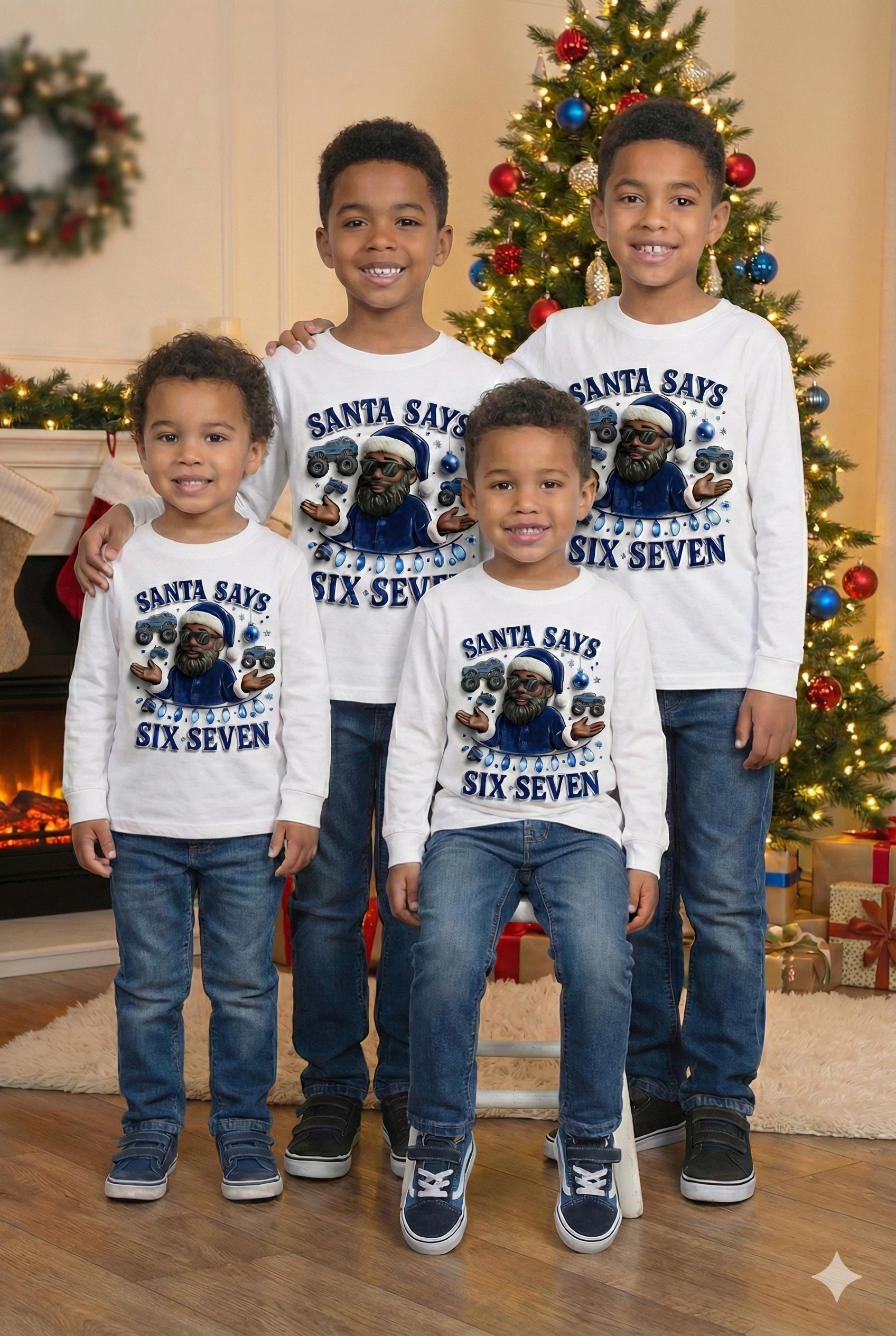 Boys Funny Santa "Six Seven" Holiday Shirt - Monster Truck Long Sleeve Tee product thumbnail image Boys Funny Santa "Six Seven" Holiday Shirt - Monster Truck Long Sleeve Tee product thumbnail image