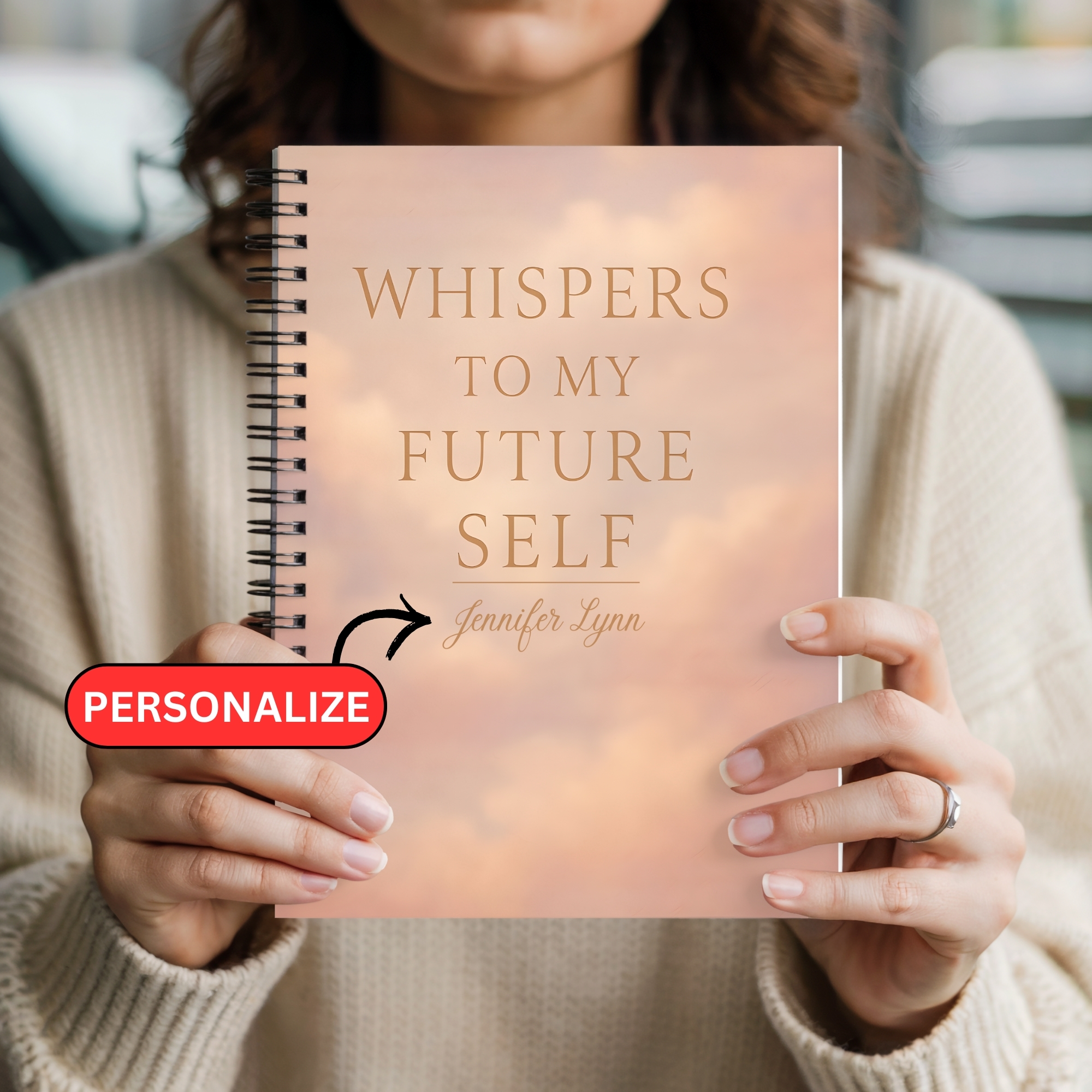Whispers to My Future Self Spiral Notebook Ruled Journal for Reflection &amp; Goal Setting