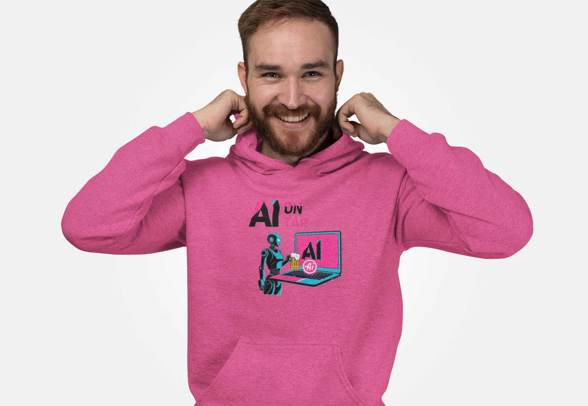 AI On Tap Neon| Human In The Loop — Premium Streetwear Tech Hoodie product thumbnail image AI On Tap Neon| Human In The Loop — Premium Streetwear Tech Hoodie product thumbnail image