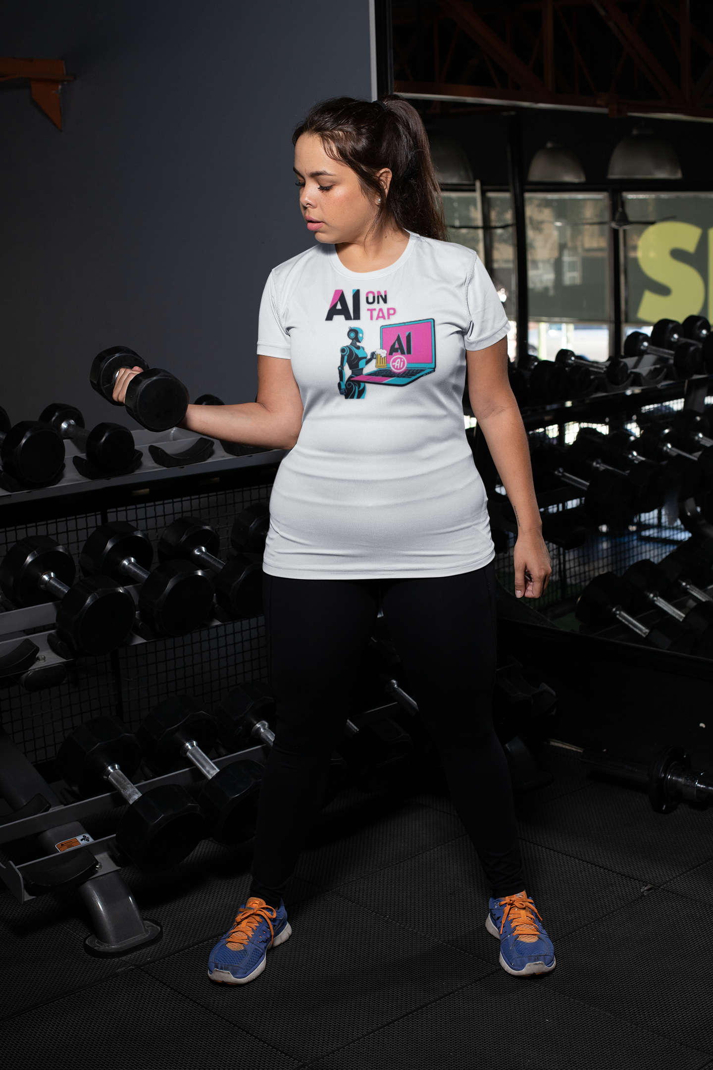 Graphic T-Shirt   — AI On Tap Tee Retro Robot &amp; Laptop  product thumbnail image