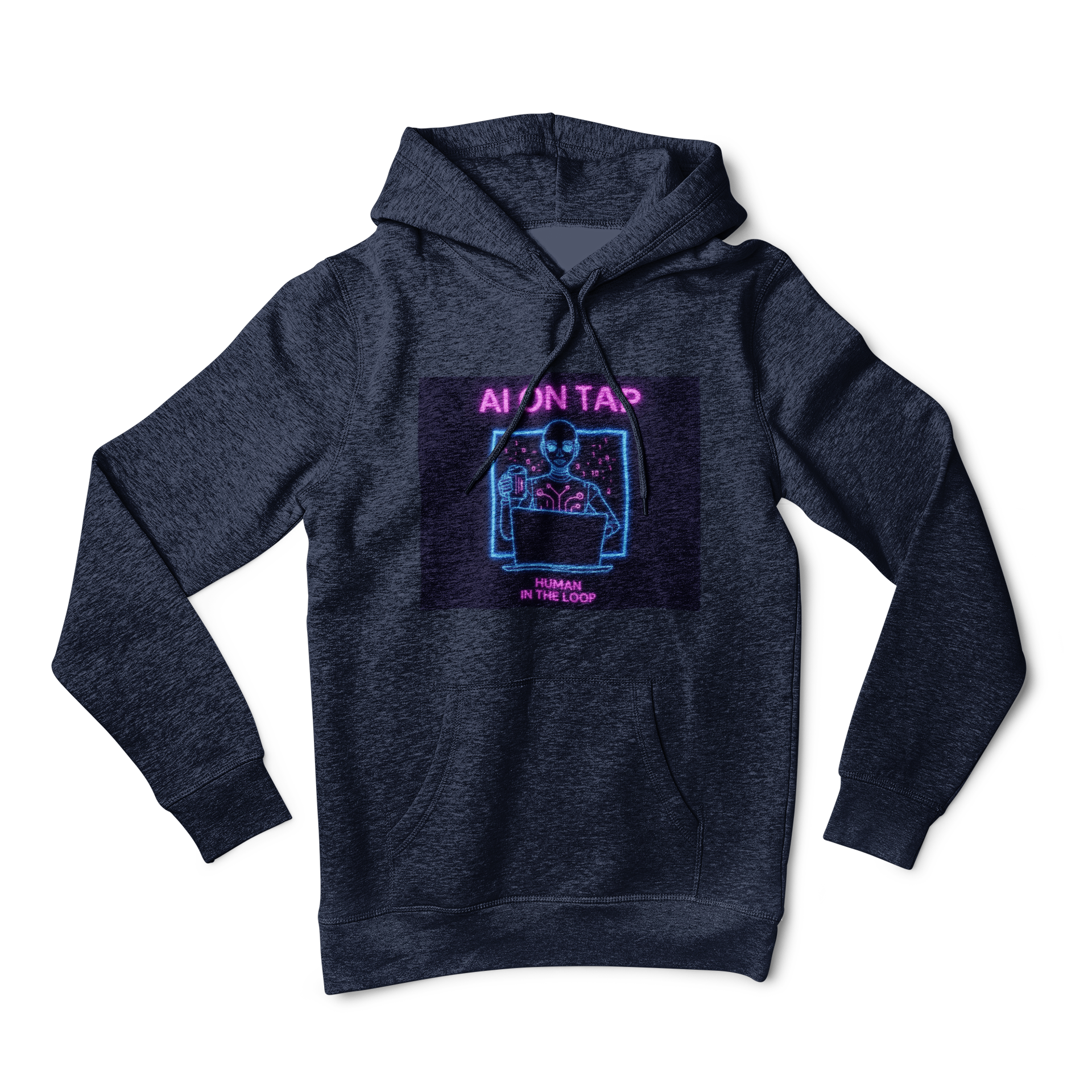 AI On Tap Neon | Human In The Loop — Premium Streetwear Tech T - Shirt product thumbnail image