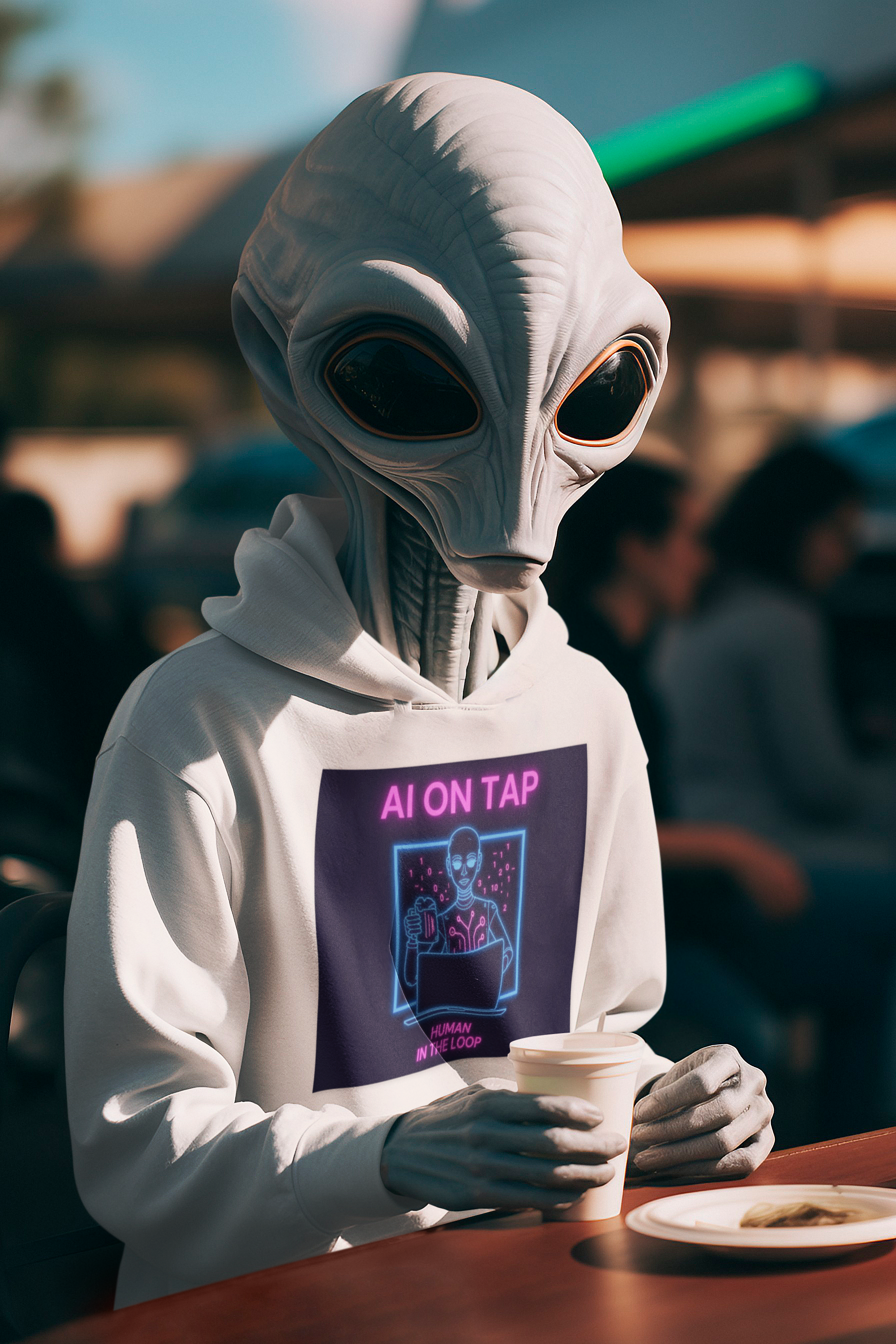 AI On Tap Neon | Human In The Loop — Premium Streetwear Tech T - Shirt product thumbnail image AI On Tap Neon | Human In The Loop — Premium Streetwear Tech T - Shirt product thumbnail image