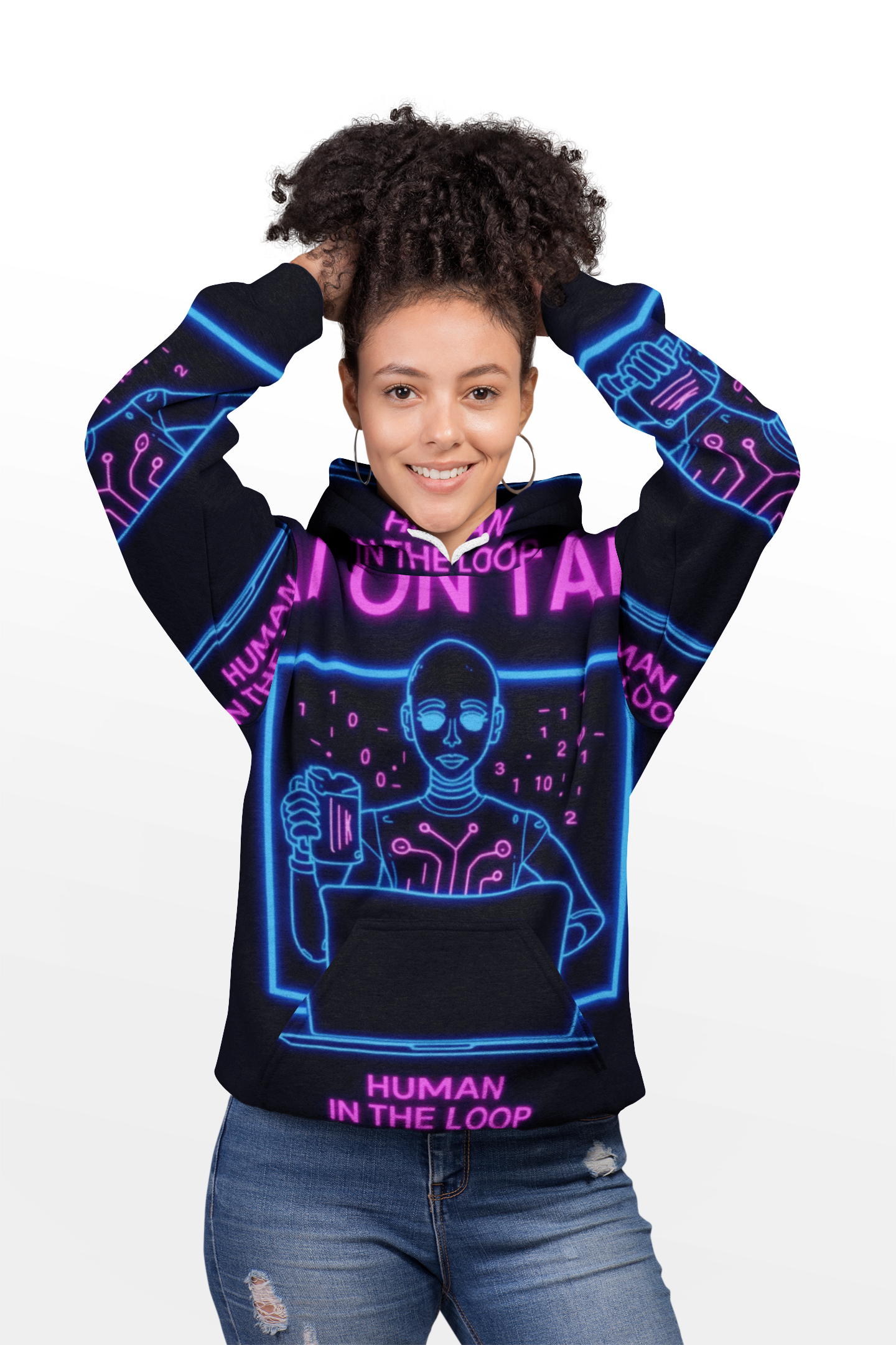 AI On Tap Neon | Human In The Loop — Premium Streetwear Tech T - Shirt product thumbnail image AI On Tap Neon | Human In The Loop — Premium Streetwear Tech T - Shirt product thumbnail image