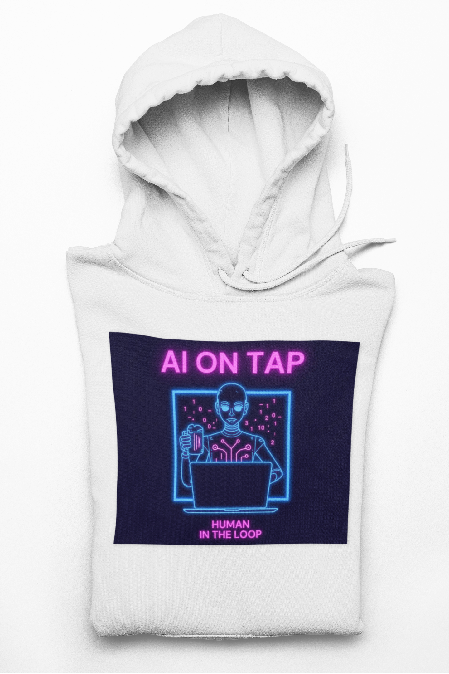 AI On Tap Neon | Human In The Loop — Premium Streetwear Tech T - Shirt product thumbnail image