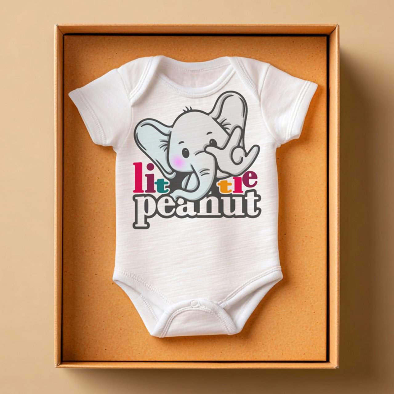 ASL 'I Love You' Elephant Infant Bodysuit — Little Peanut Baby Onesie product thumbnail image