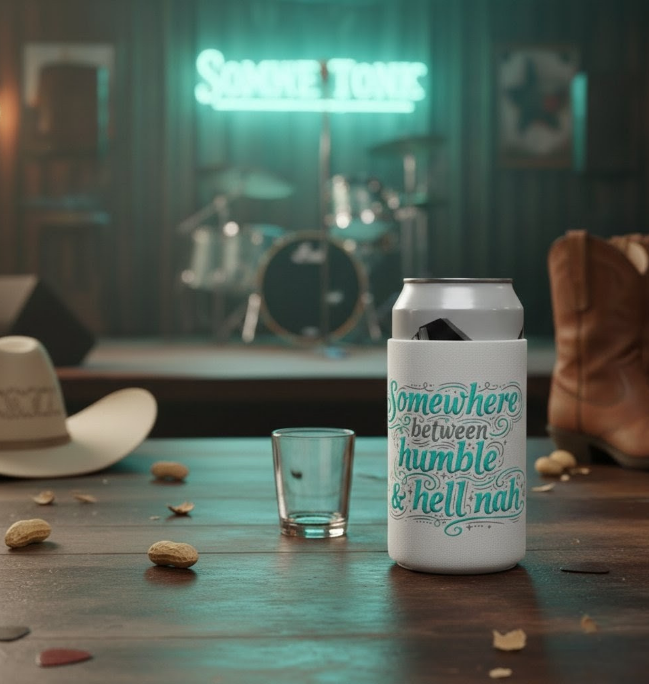 "Somewhere Between Humble & Hell Nah" Koozie "Somewhere Between Humble & Hell Nah" Koozie