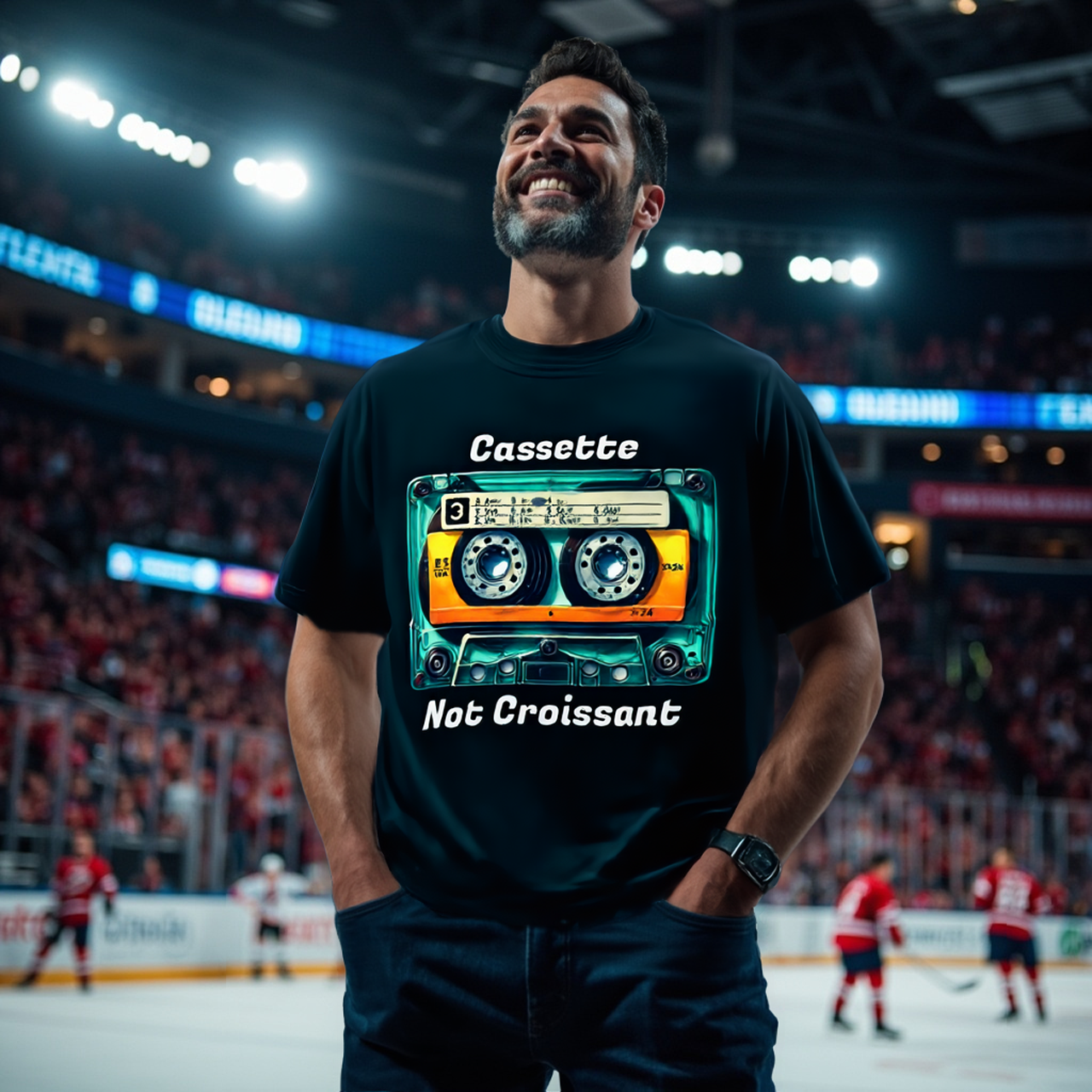 Cassette Not Croissant Funny Nostalgic Tee by Roger Sampson product thumbnail image