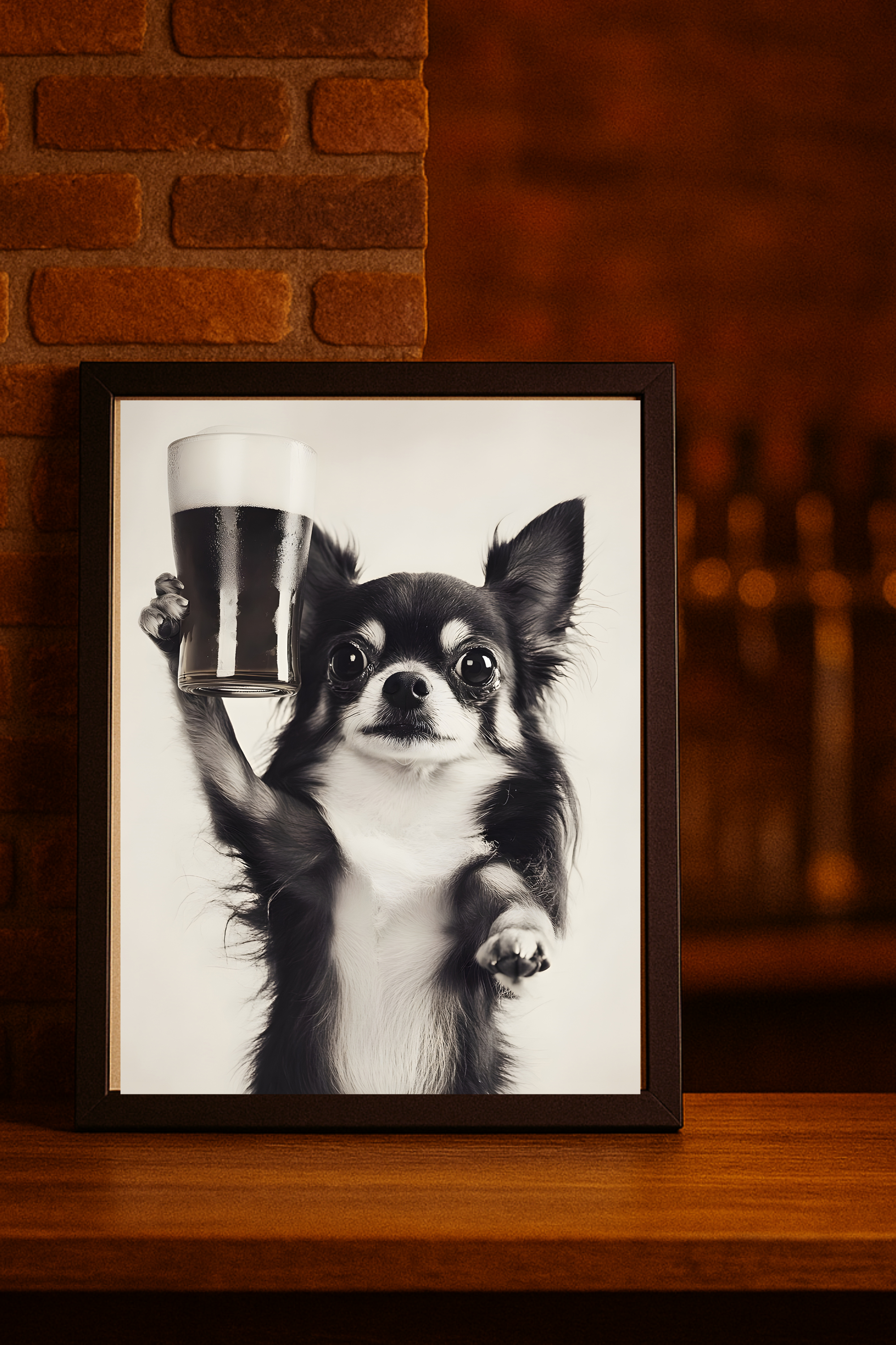 Chihuahua Cheers Poster — Funny Dog Holding Beer Wall Art Print Chihuahua Cheers Poster — Funny Dog Holding Beer Wall Art Print