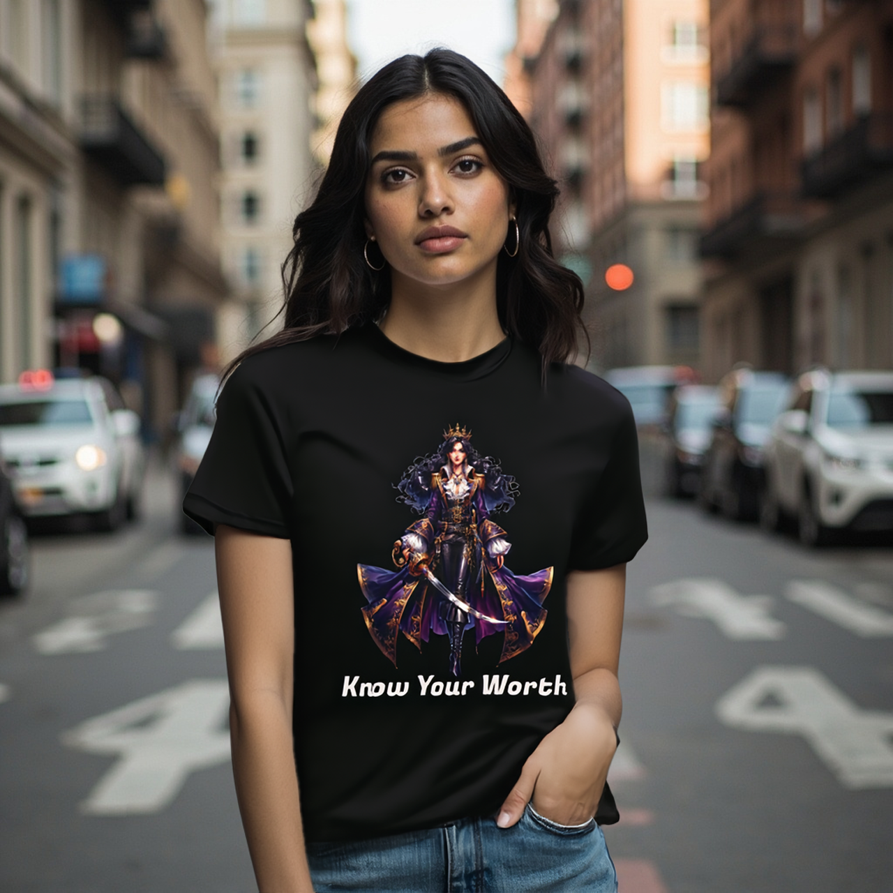 Know Your Worth Motivational Graphic T-Shirt by Roger Sampson product thumbnail image