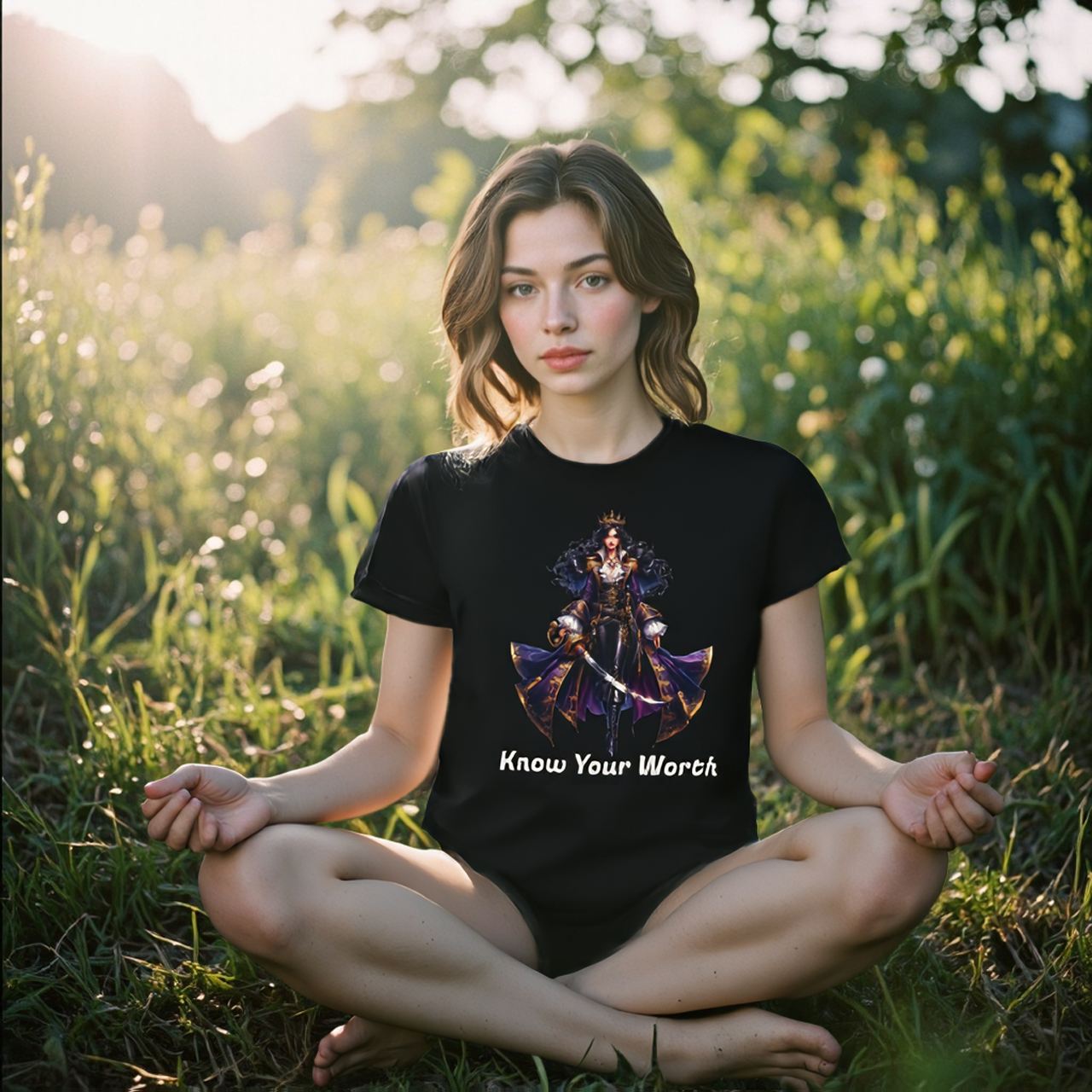 Know Your Worth Motivational Graphic T-Shirt by Roger Sampson product thumbnail image