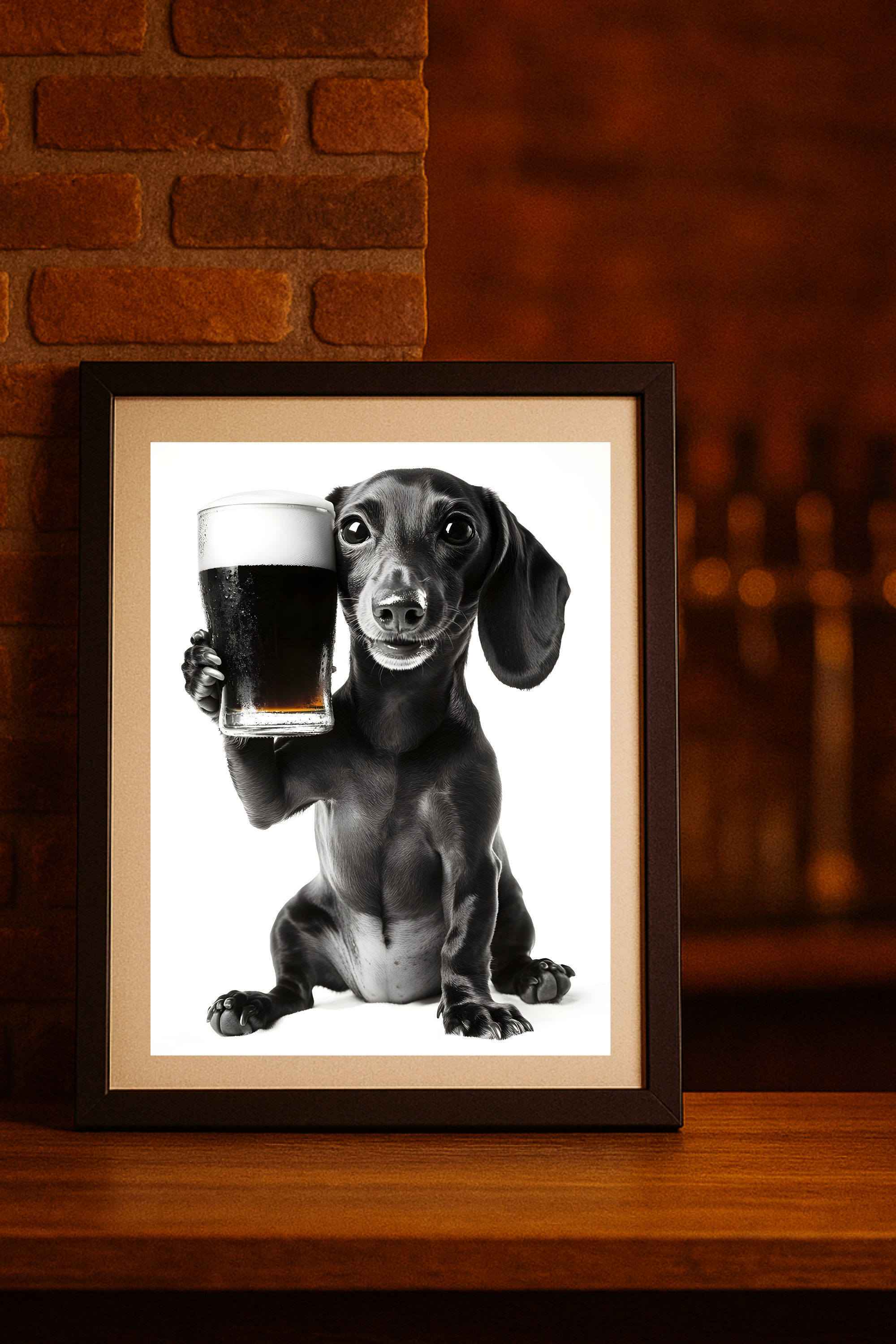 Dachshund Cheers Poster — Cute Wiener Dog Holding Beer Wall Art Poster product thumbnail image Dachshund Cheers Poster — Cute Wiener Dog Holding Beer Wall Art Poster product thumbnail image