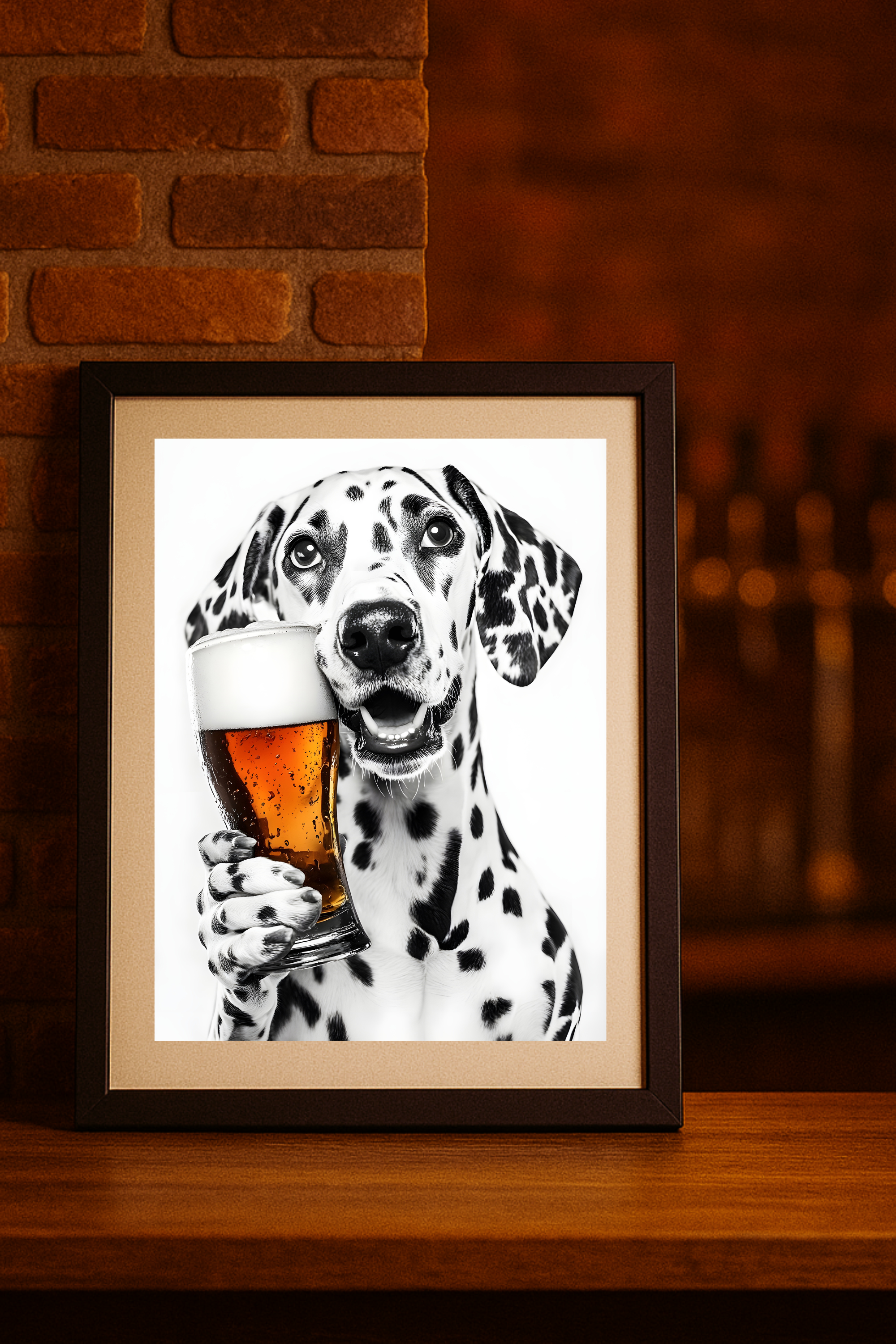 Dalmatian Holding Beer Poster – Funny Dog Wall Art for Bar & Home Decor Dalmatian Holding Beer Poster – Funny Dog Wall Art for Bar & Home Decor