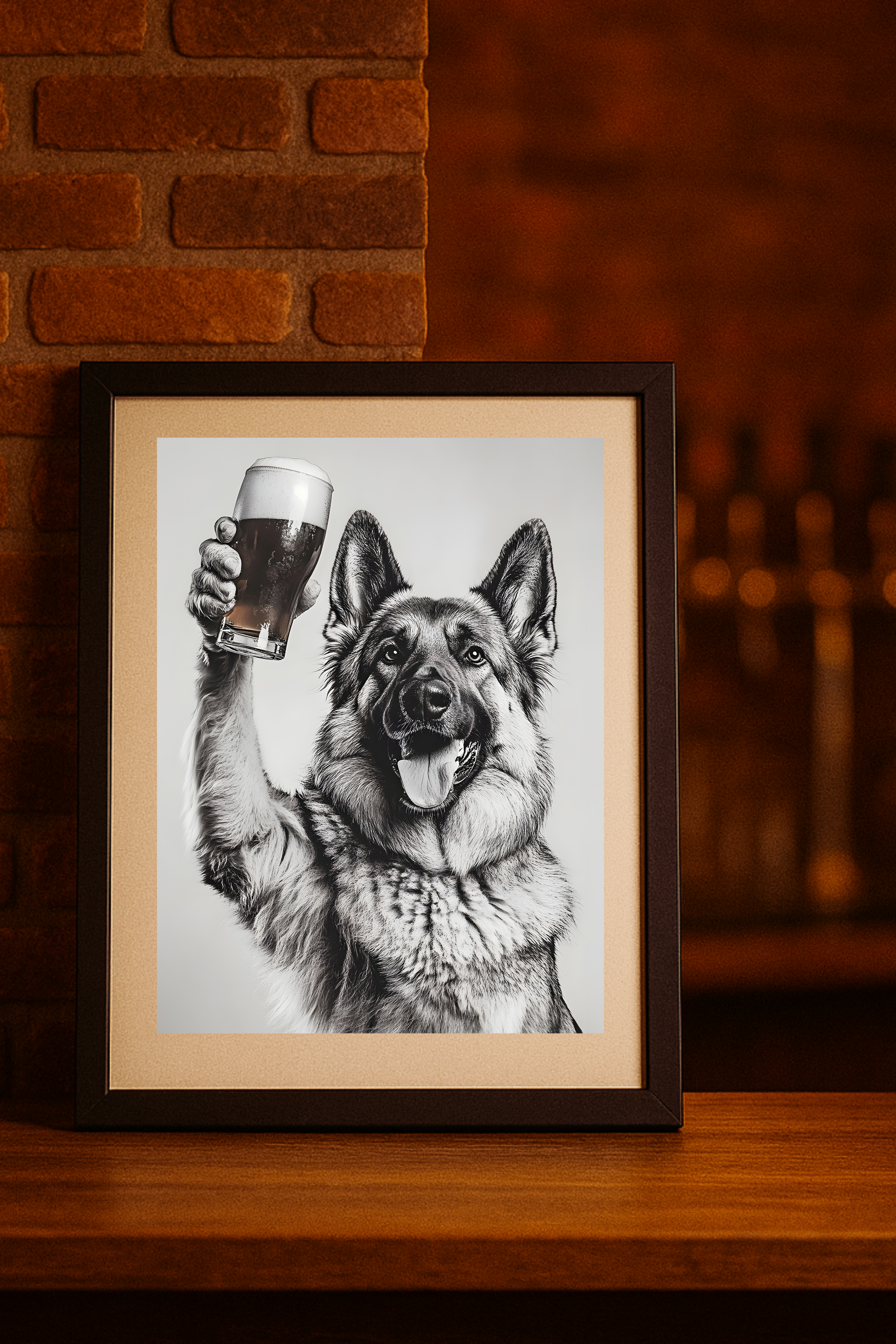 German Shepherd dog Beer Poster — Funny Wall Art Print product thumbnail image