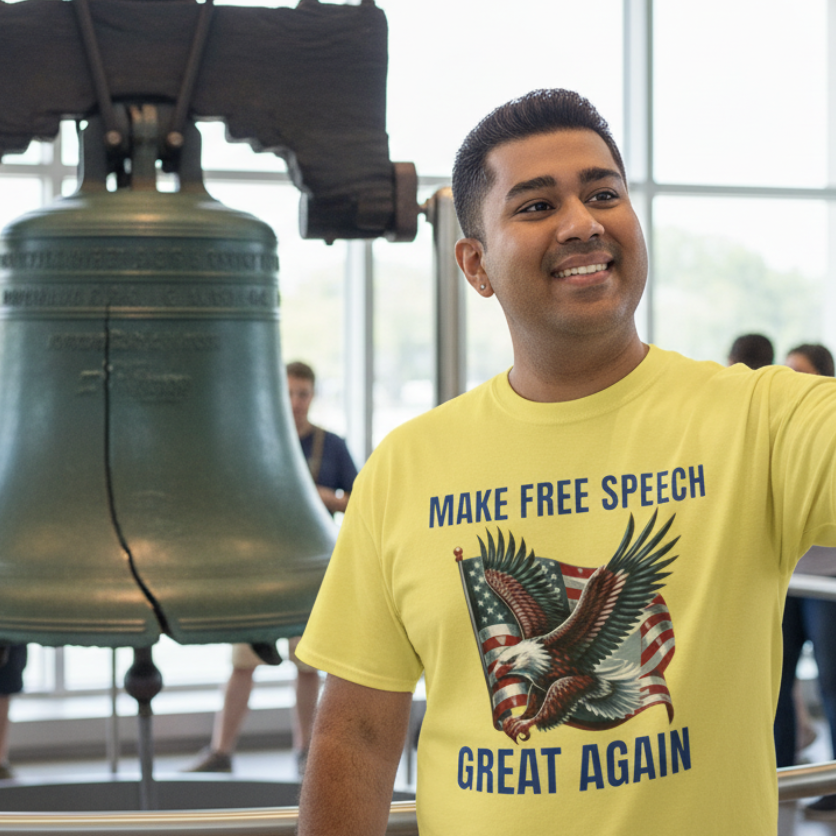 Make Free Speech Great Again Tee — Bald Eagle & US Flag Protest Shirt Make Free Speech Great Again Tee — Bald Eagle & US Flag Protest Shirt