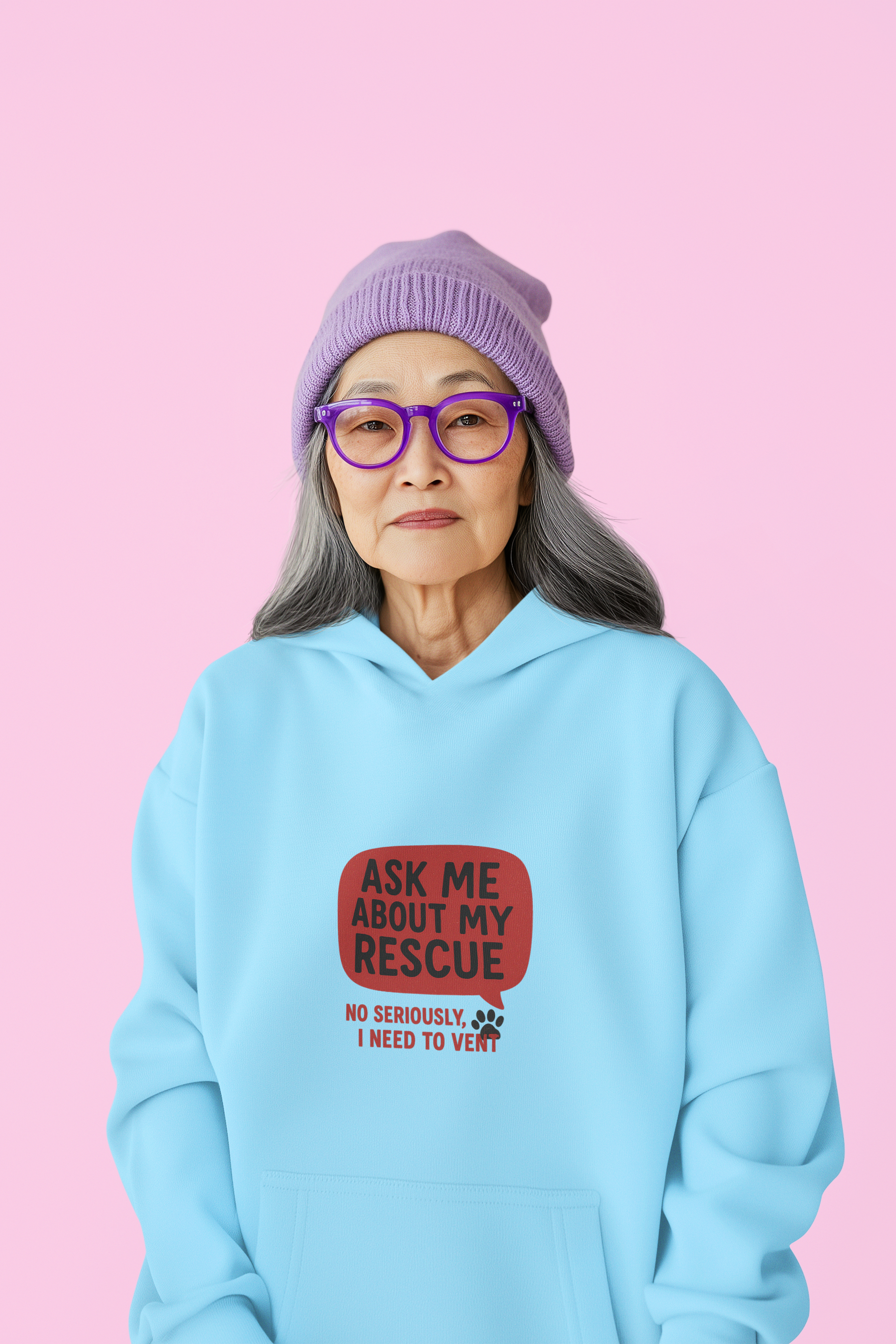 🐾💬 Ask Me About My Rescue – “No Seriously, I Need to Vent” Unisex Hoodie 💬🐾 product thumbnail image