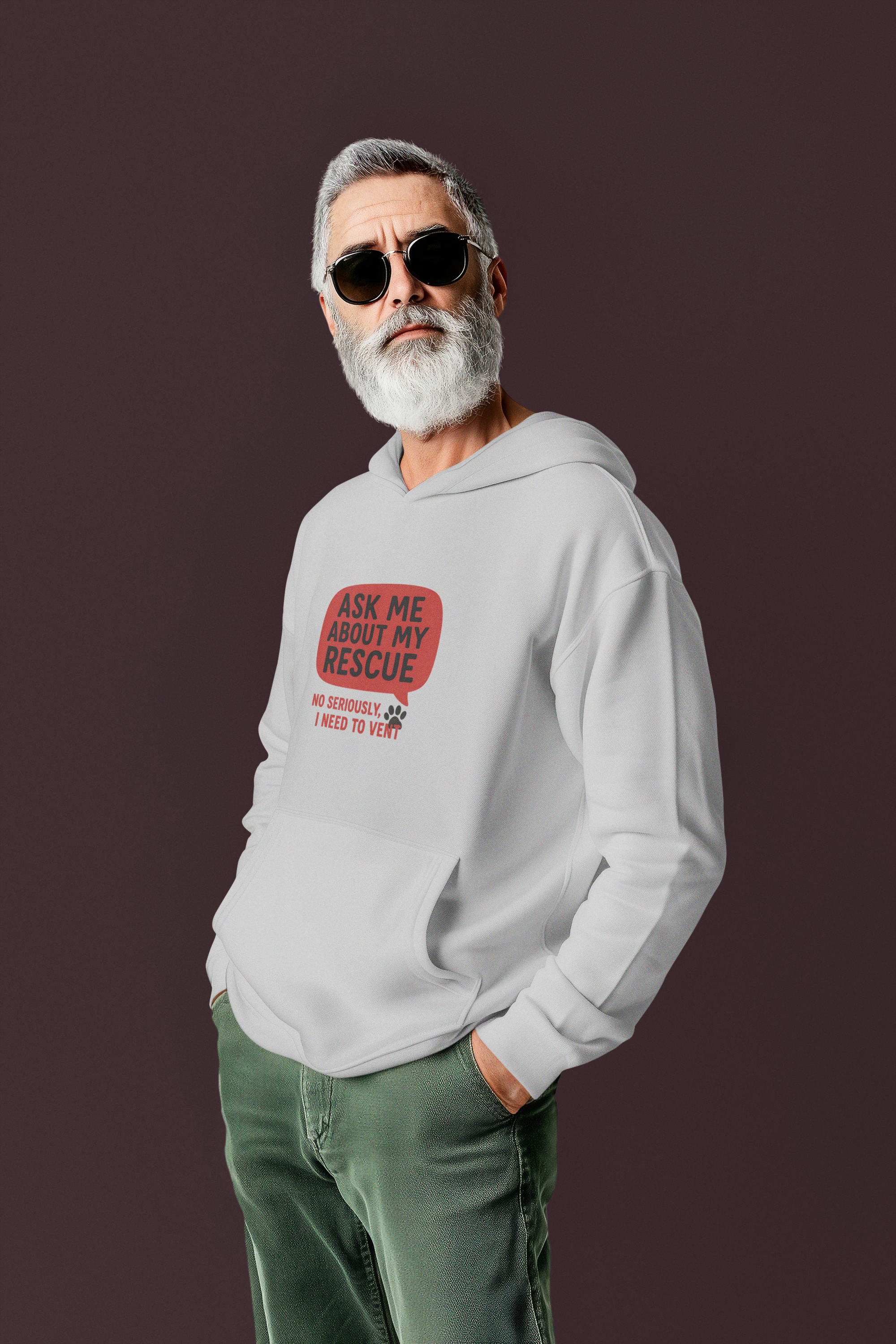 ๐พ๐ฌ Ask Me About My Rescue โ โNo Seriously, I Need to Ventโ Unisex Hoodie ๐ฌ๐พ product thumbnail image ๐พ๐ฌ Ask Me About My Rescue โ โNo Seriously, I Need to Ventโ Unisex Hoodie ๐ฌ๐พ product thumbnail image