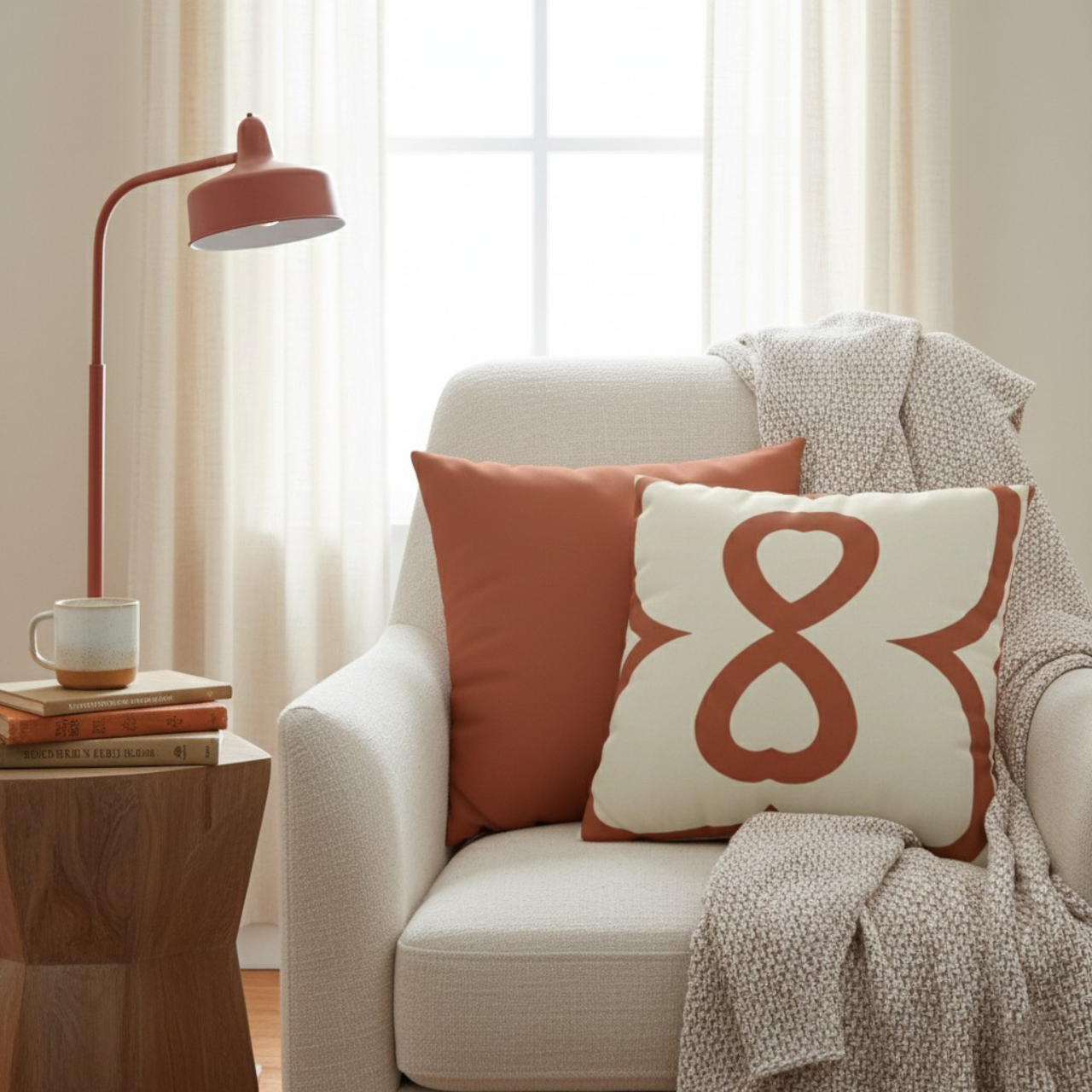 Terracotta EL Line Inverted - Faux Suede Square Pillowcase product thumbnail image Terracotta EL Line Inverted - Faux Suede Square Pillowcase product thumbnail image