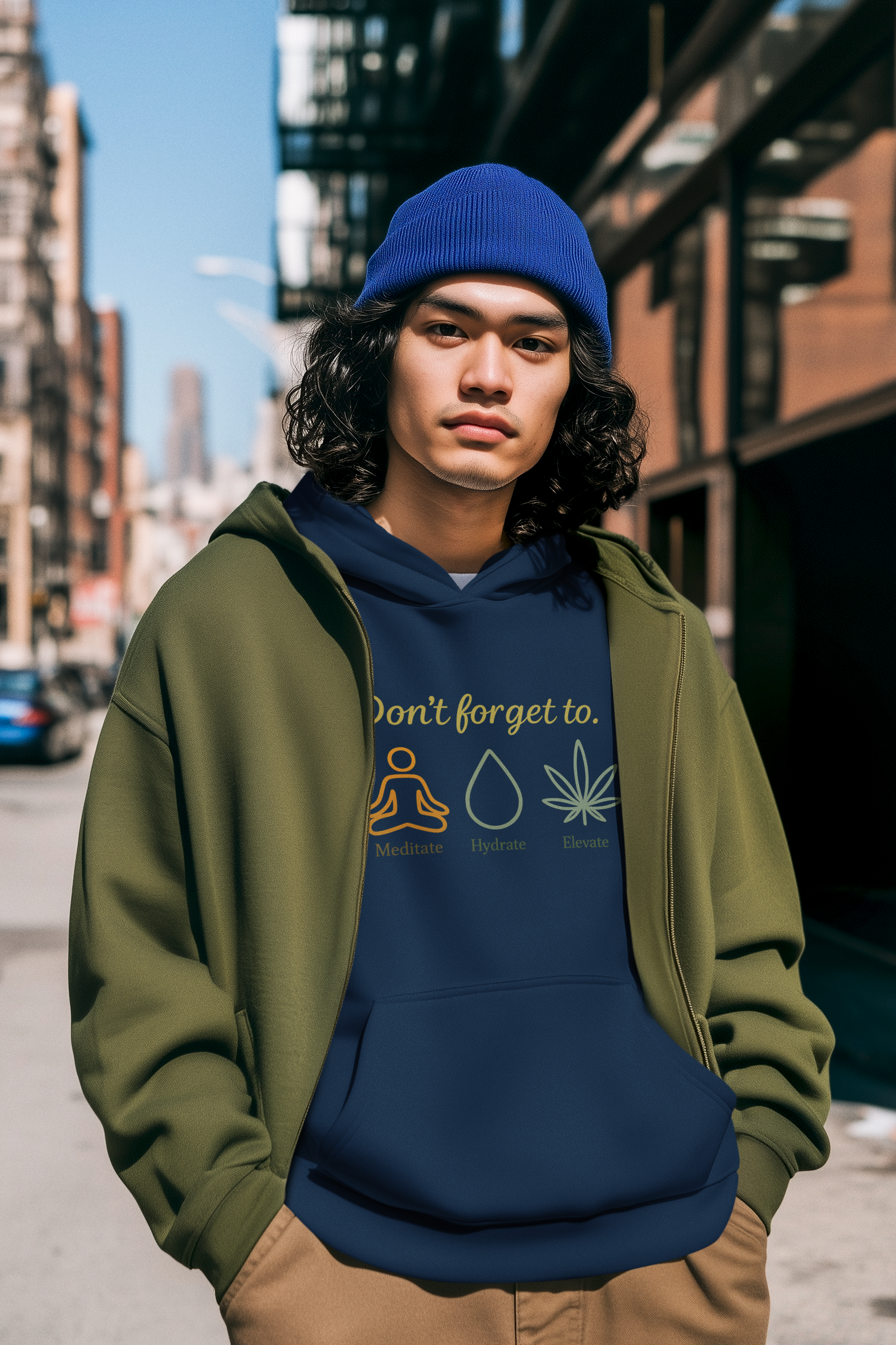 ✨🌿 Don’t Forget To: Meditate. Hydrate. Elevate. – Unisex Hoodie 🌿✨ product thumbnail image