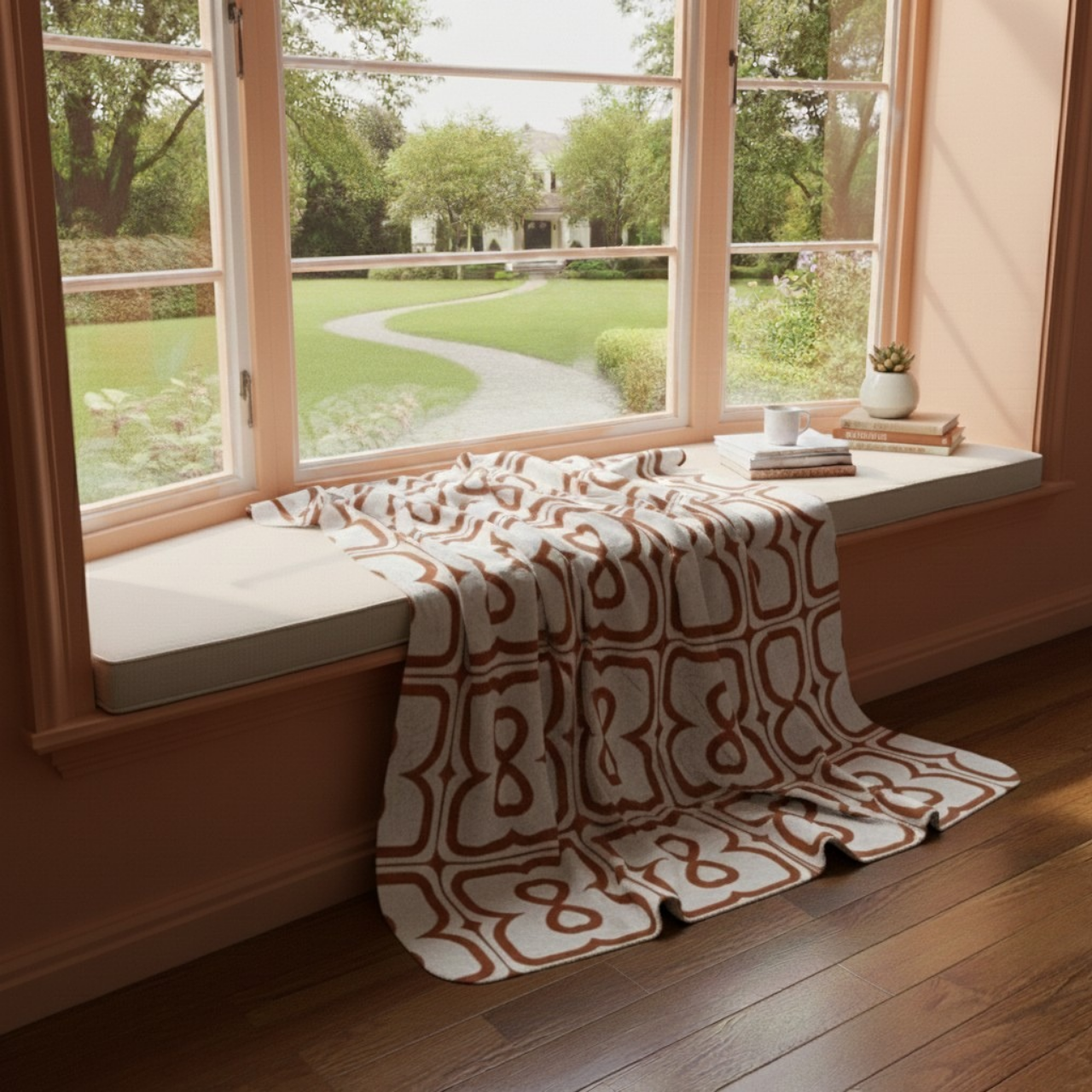 Terracotta EL Line - Velveteen Plush Blanket product thumbnail image Terracotta EL Line - Velveteen Plush Blanket product thumbnail image