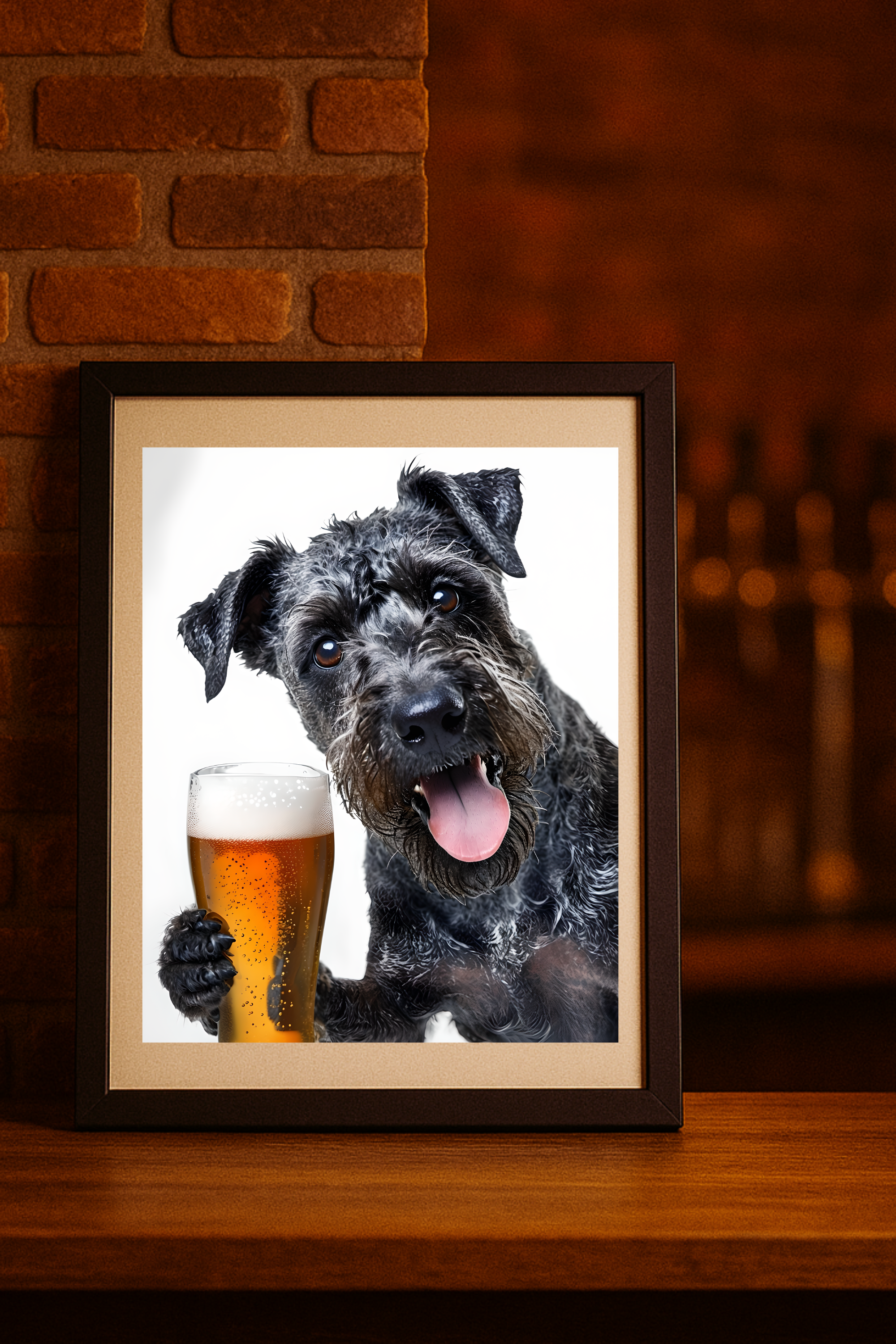 Terrier dog with Beer Glass Poster – Funny Wall Art Print product thumbnail image Terrier dog with Beer Glass Poster – Funny Wall Art Print product thumbnail image