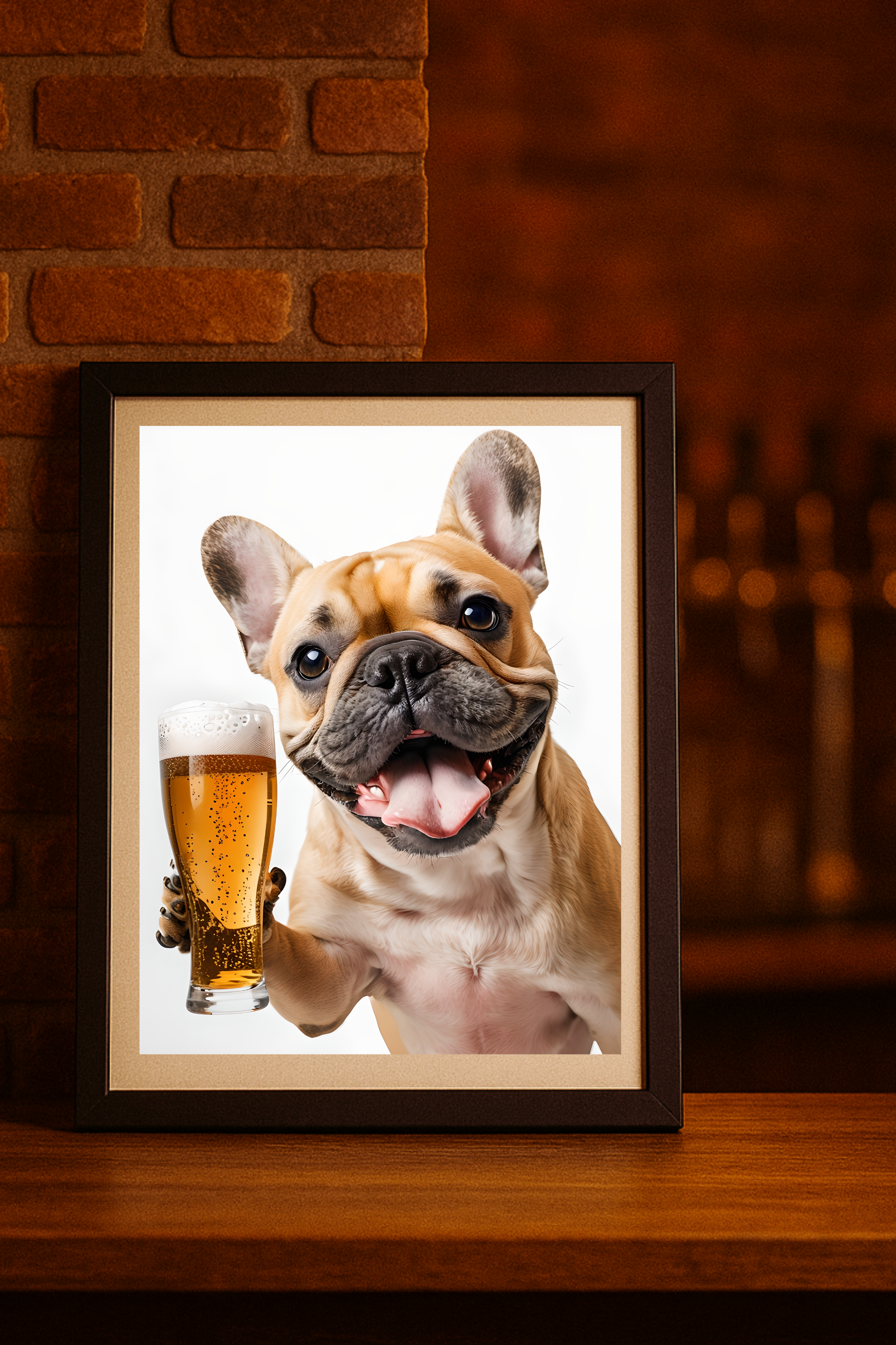 French Bulldog with Beer Glass Poster – Funny Wall Art Print French Bulldog with Beer Glass Poster – Funny Wall Art Print