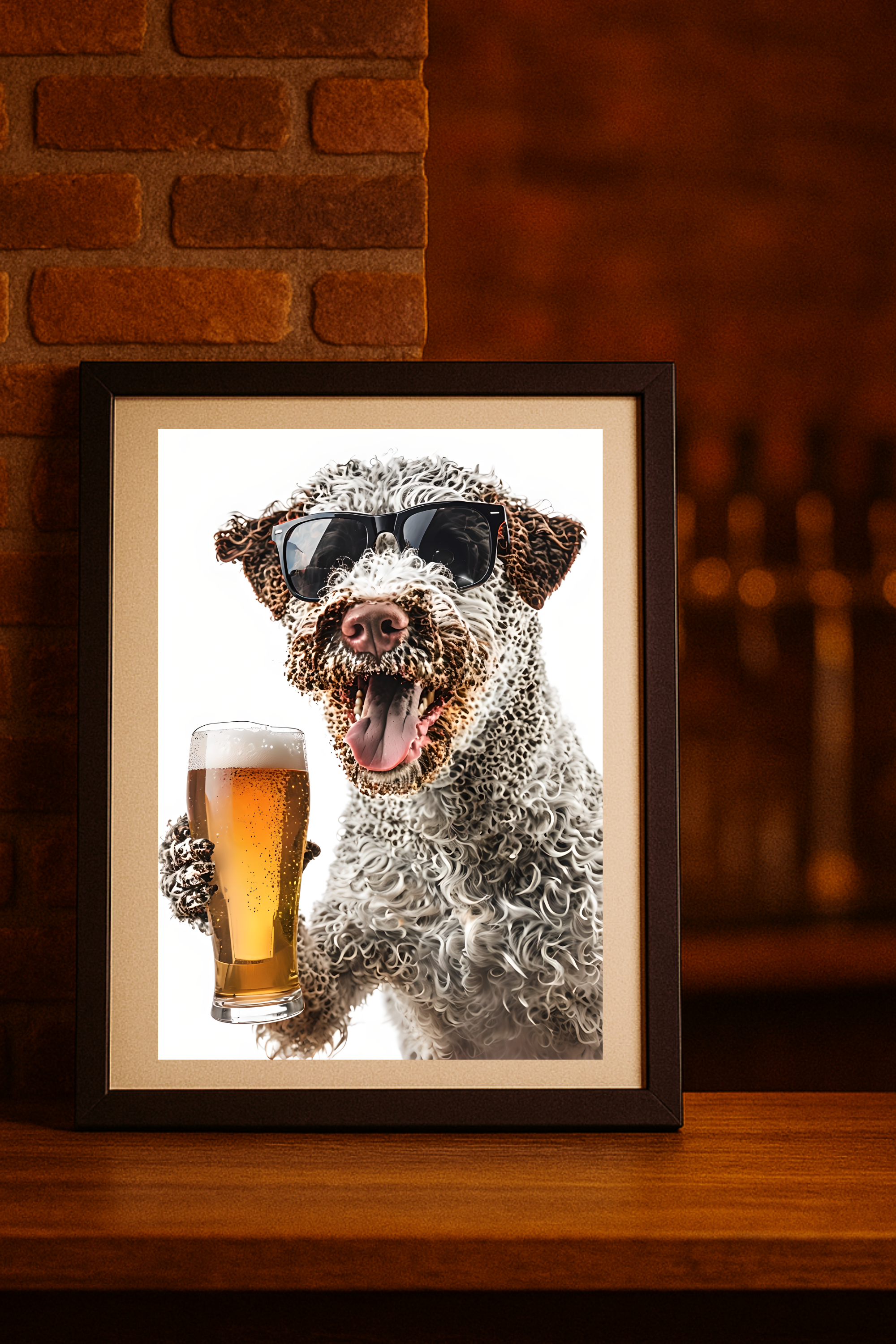 Lagotto Romagnolo Dog with Beer Glass Poster - Funny Wall Art for Bar, Man Cave, Pet Lovers product thumbnail image Lagotto Romagnolo Dog with Beer Glass Poster - Funny Wall Art for Bar, Man Cave, Pet Lovers product thumbnail image