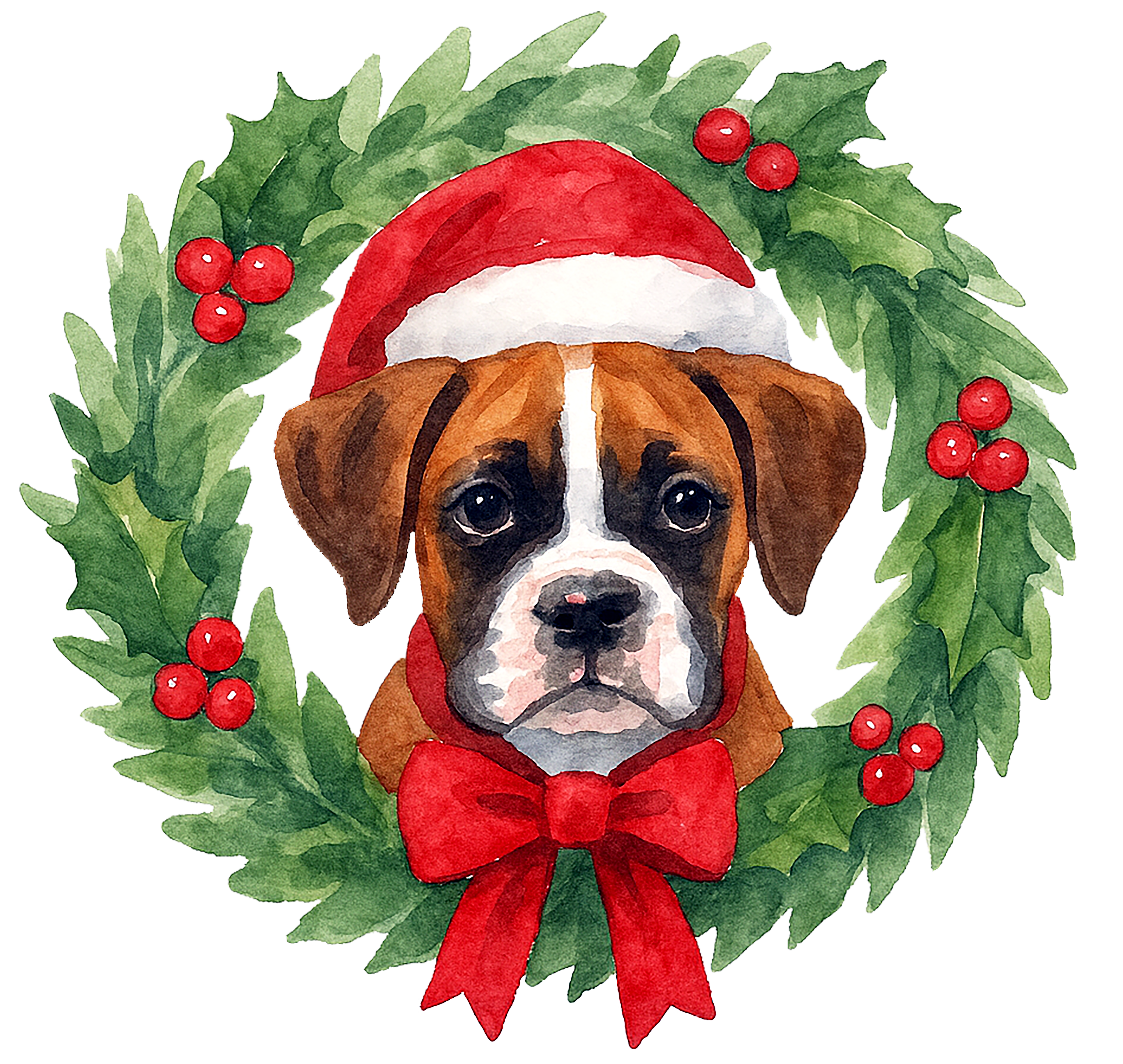 Boxer Wreath Ceramic Decoration Ornament, (1pc)