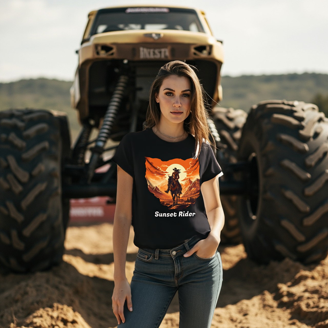 Sunset Rider Country Western Aesthetic Tee by Roger Sampson product thumbnail image