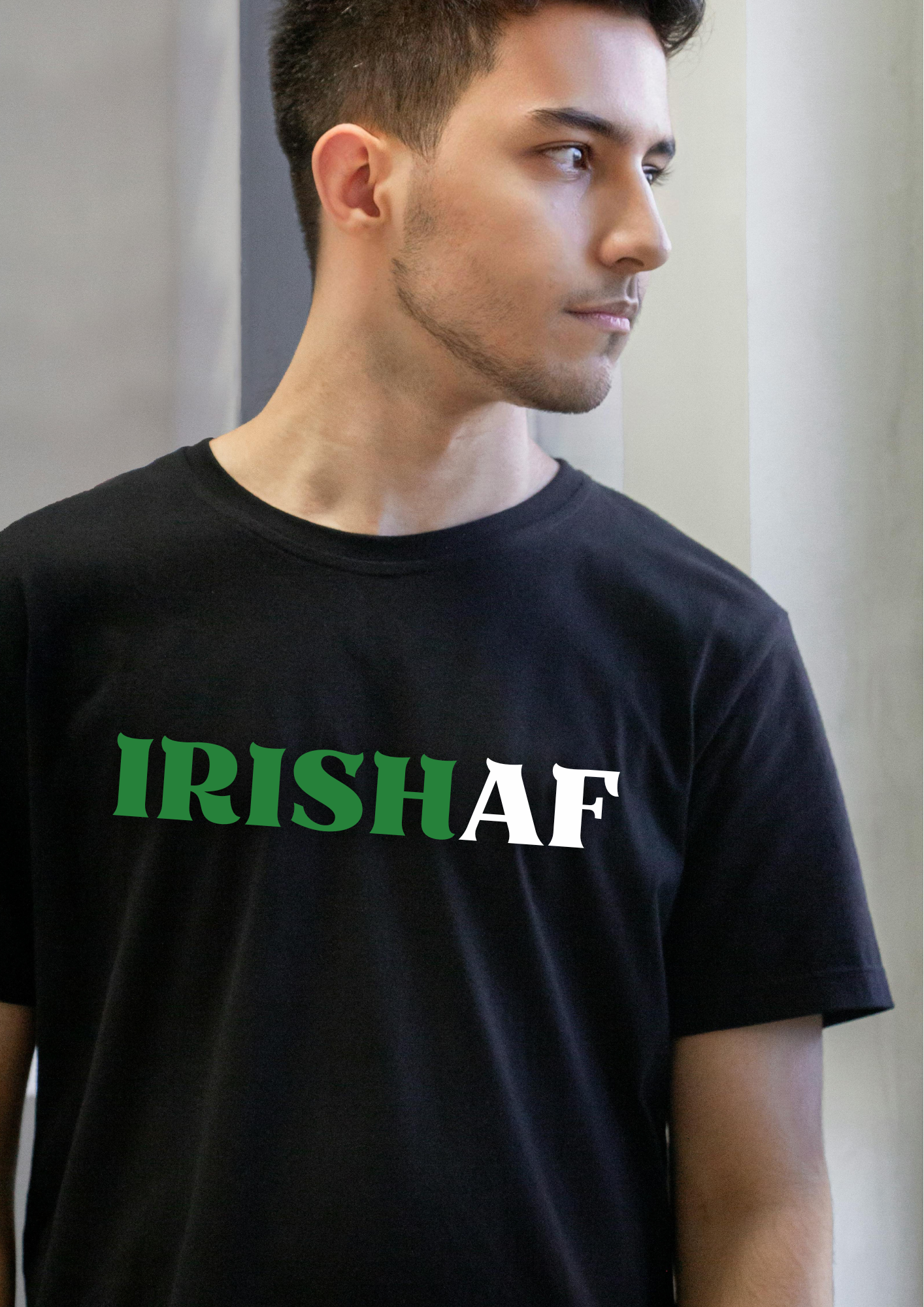 Irish AF St. Patrick's Day T-Shirt | Shamrock Typography Tee