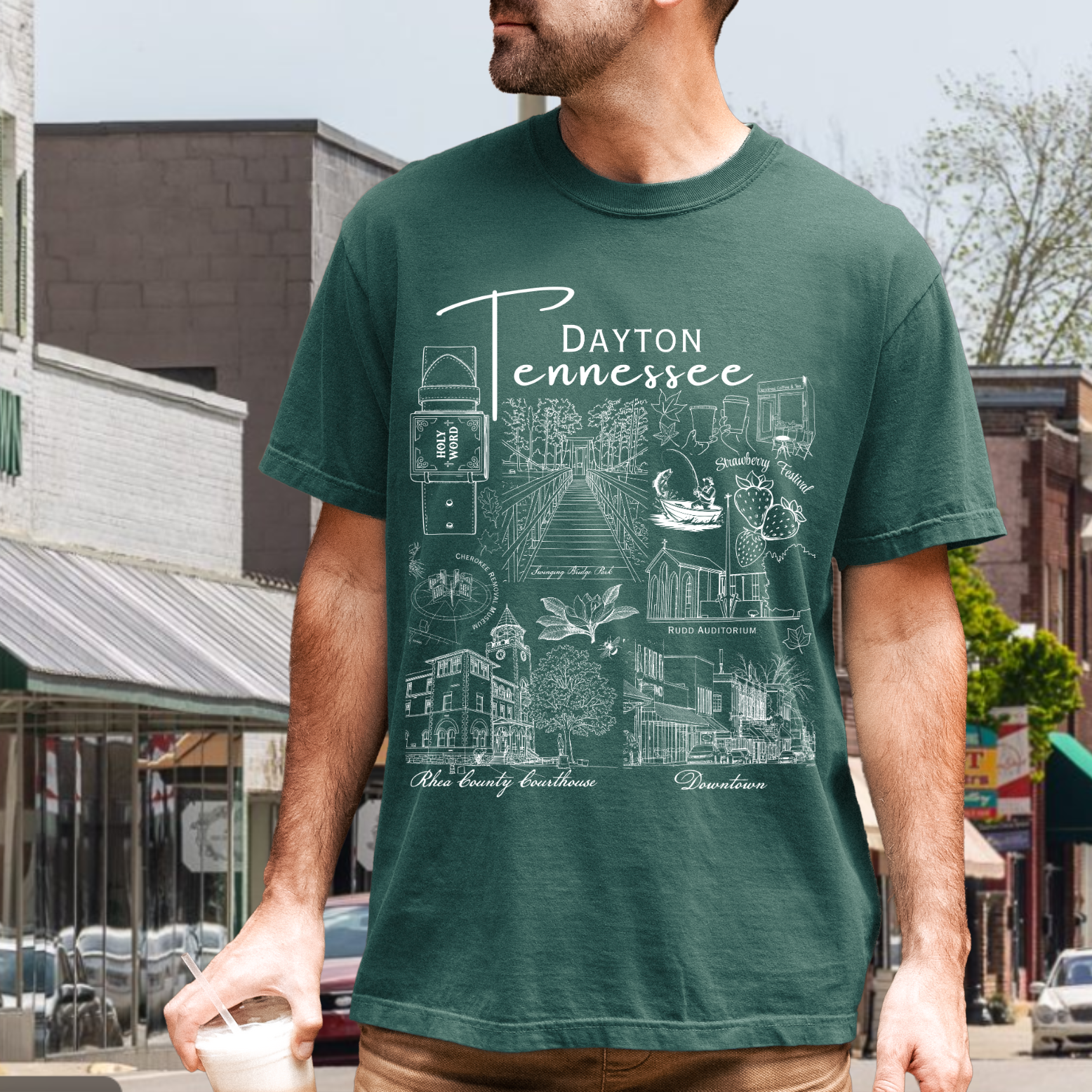 Dayton Tennessee Doodle of Places T-shirt