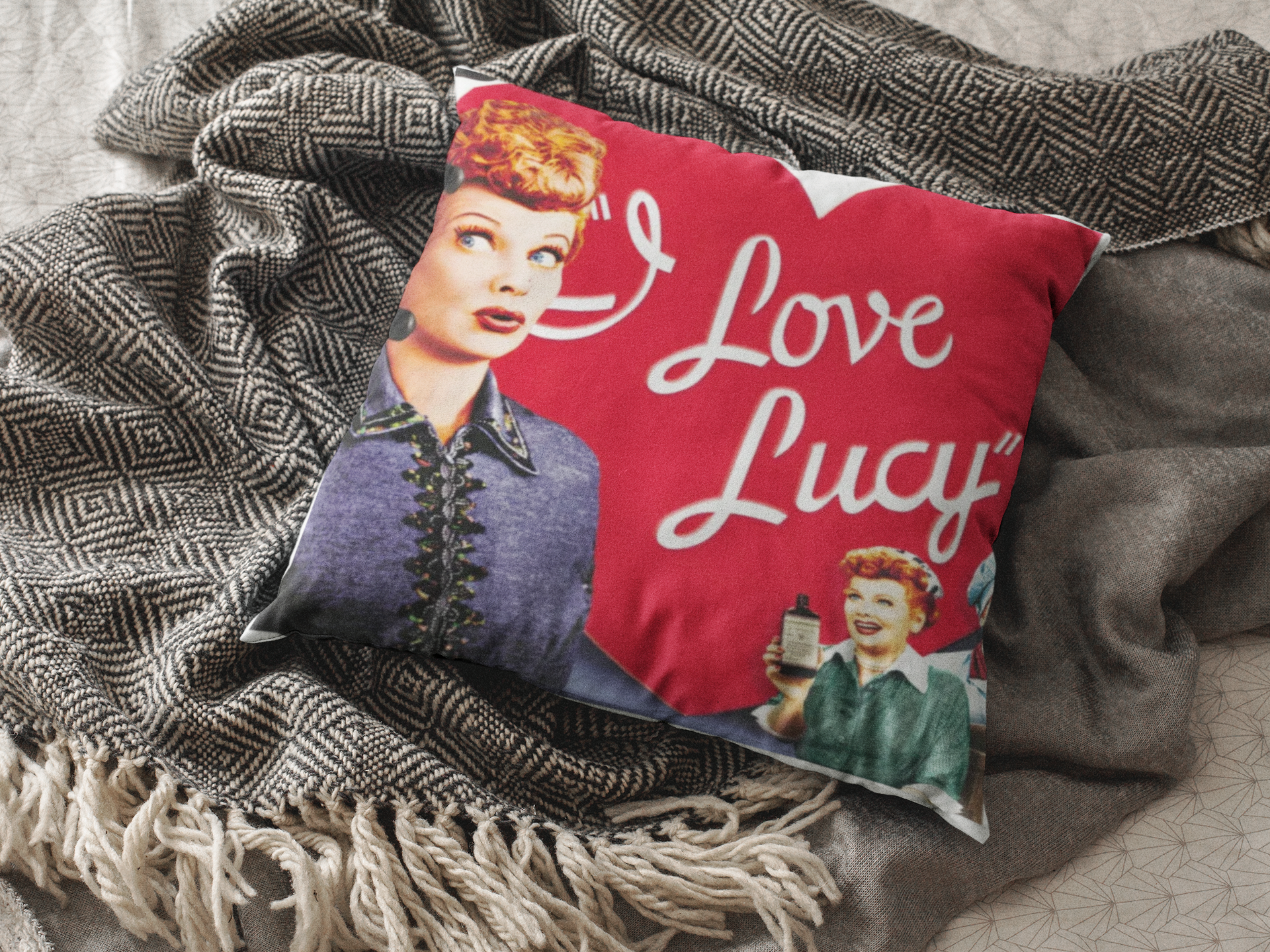 I Love Lucy Spun Polyester Square Pillow (with Pillow Include), 4 Sizes, Vintage Home Decor, Gift for Fans, Cozy Living Room Accent I Love Lucy Spun Polyester Square Pillow (with Pillow Include), 4 Sizes, Vintage Home Decor, Gift for Fans, Cozy Living Room Accent
