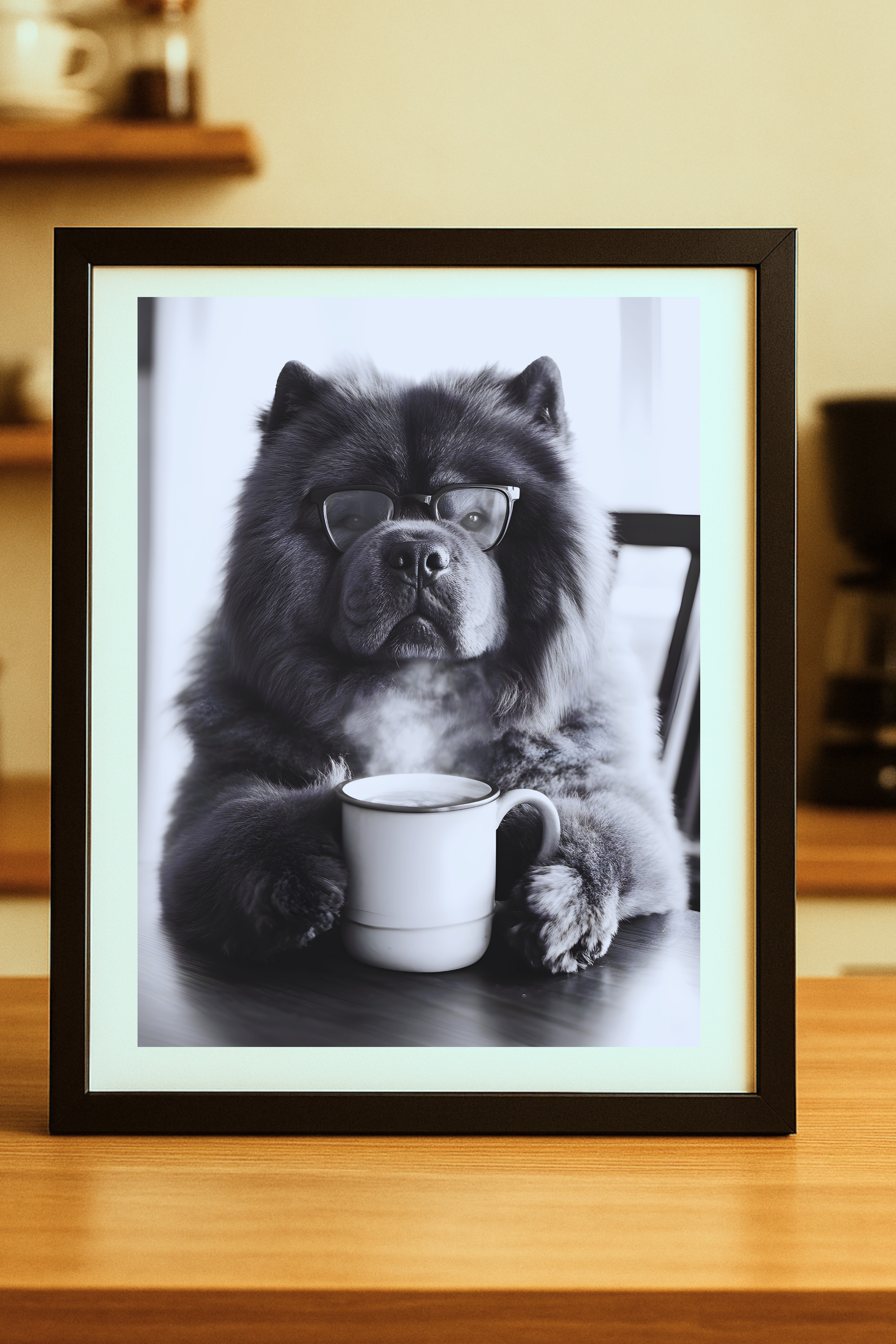 Chow Chow with Coffee Poster — Funny Wall Art Print product thumbnail image
