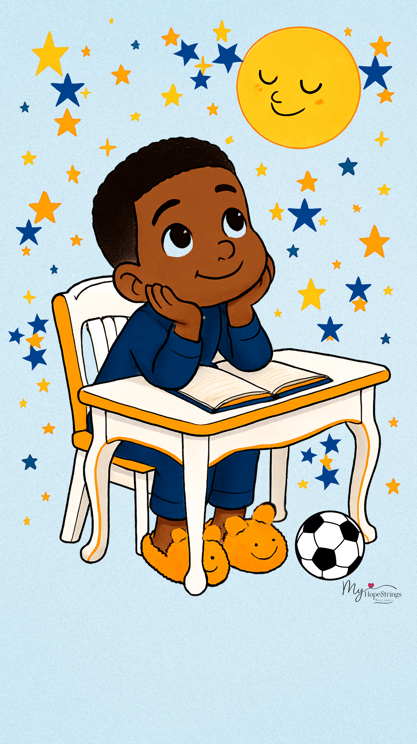 Gift Wrapping Roll Christmas Kids — Cute African American Boy in PJs Gazing at Stars