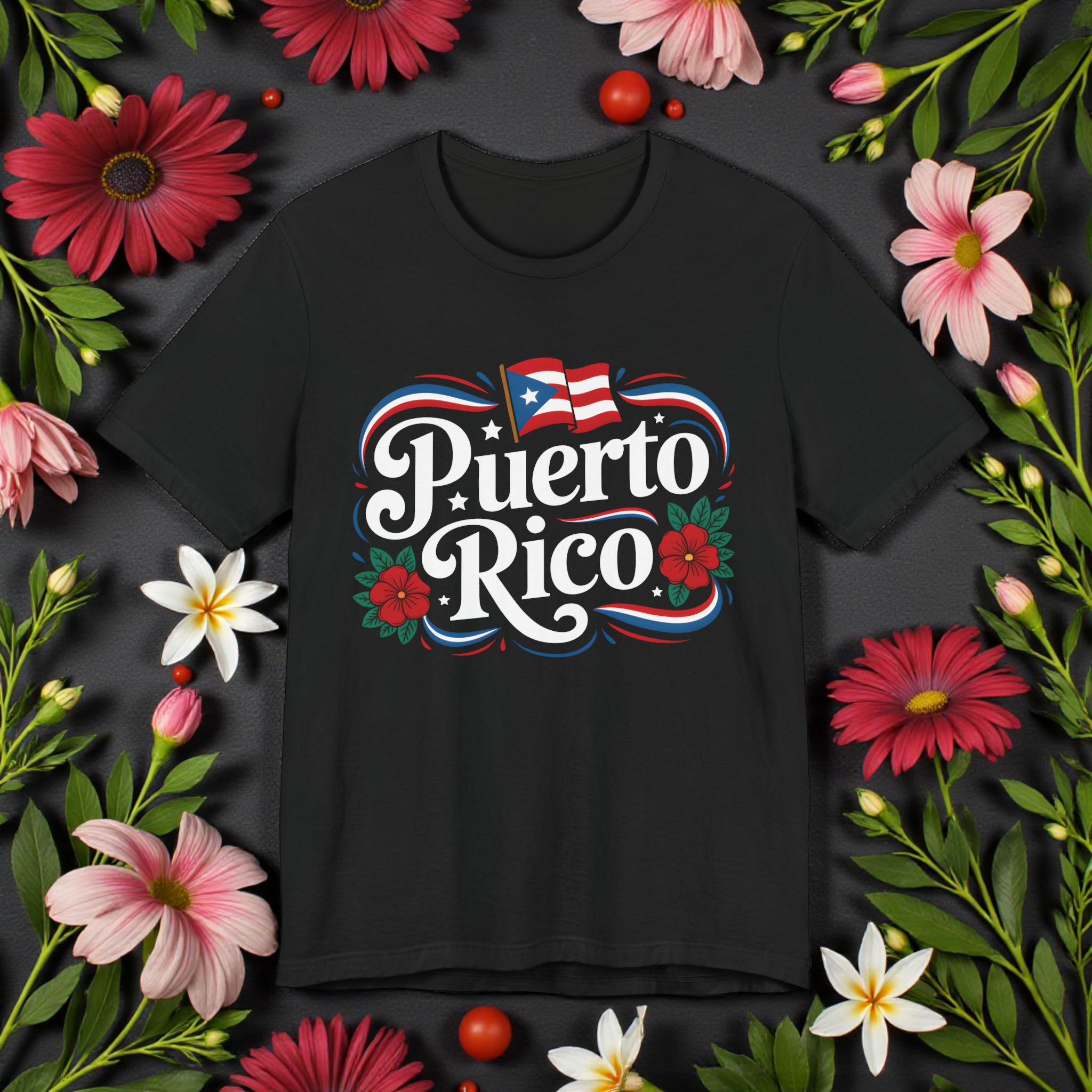 Puerto Rico Floral Flag T-Shirt product thumbnail image Puerto Rico Floral Flag T-Shirt product thumbnail image