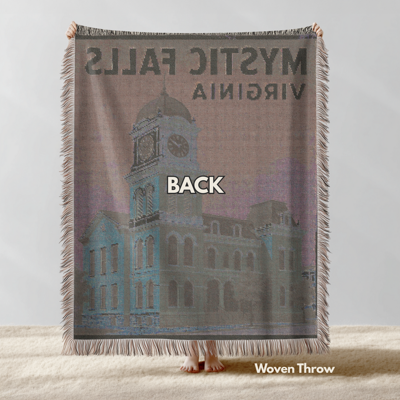 Clock Tower Woven Blanket | Mystic Falls, Virginia | The Vampire Diaries Inspired product thumbnail image Clock Tower Woven Blanket | Mystic Falls, Virginia | The Vampire Diaries Inspired product thumbnail image