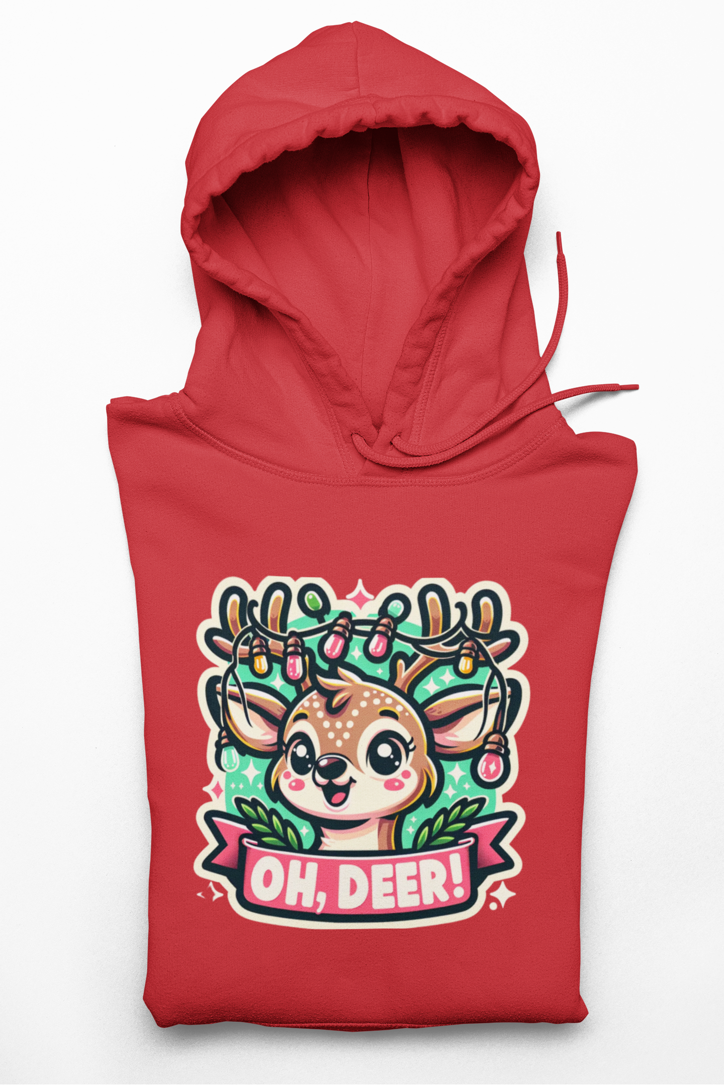 Cute Reindeer Christmas Hoodie — "Oh, Deer!" Holiday Graphic Hoodie product thumbnail image Cute Reindeer Christmas Hoodie — "Oh, Deer!" Holiday Graphic Hoodie product thumbnail image