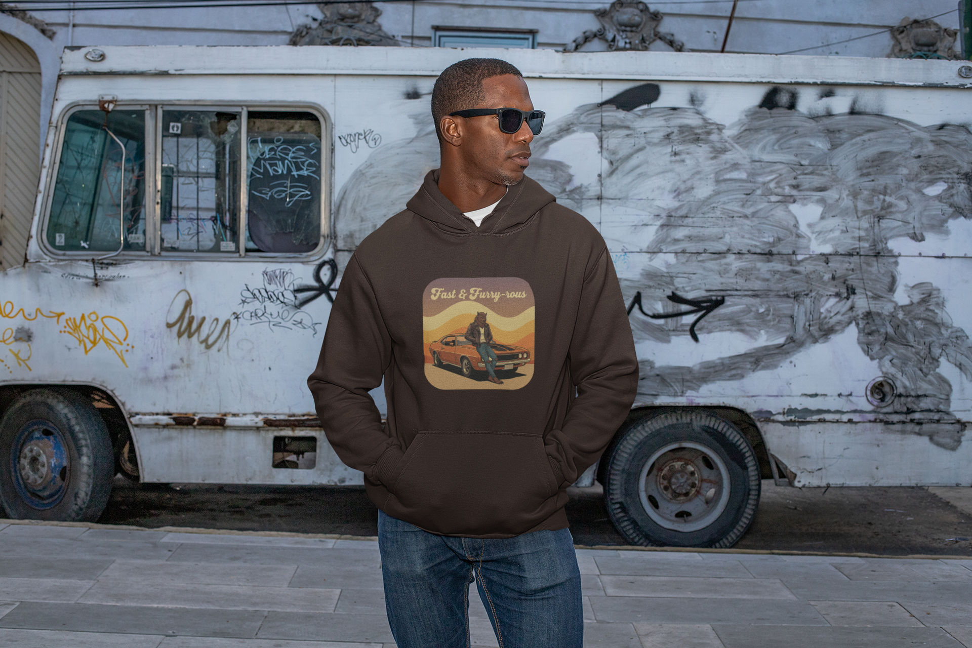 Fast & Furry-ous Retro Car & Wolf Hoodie — Vintage Racing Graphic Hoodie product thumbnail image Fast & Furry-ous Retro Car & Wolf Hoodie — Vintage Racing Graphic Hoodie product thumbnail image