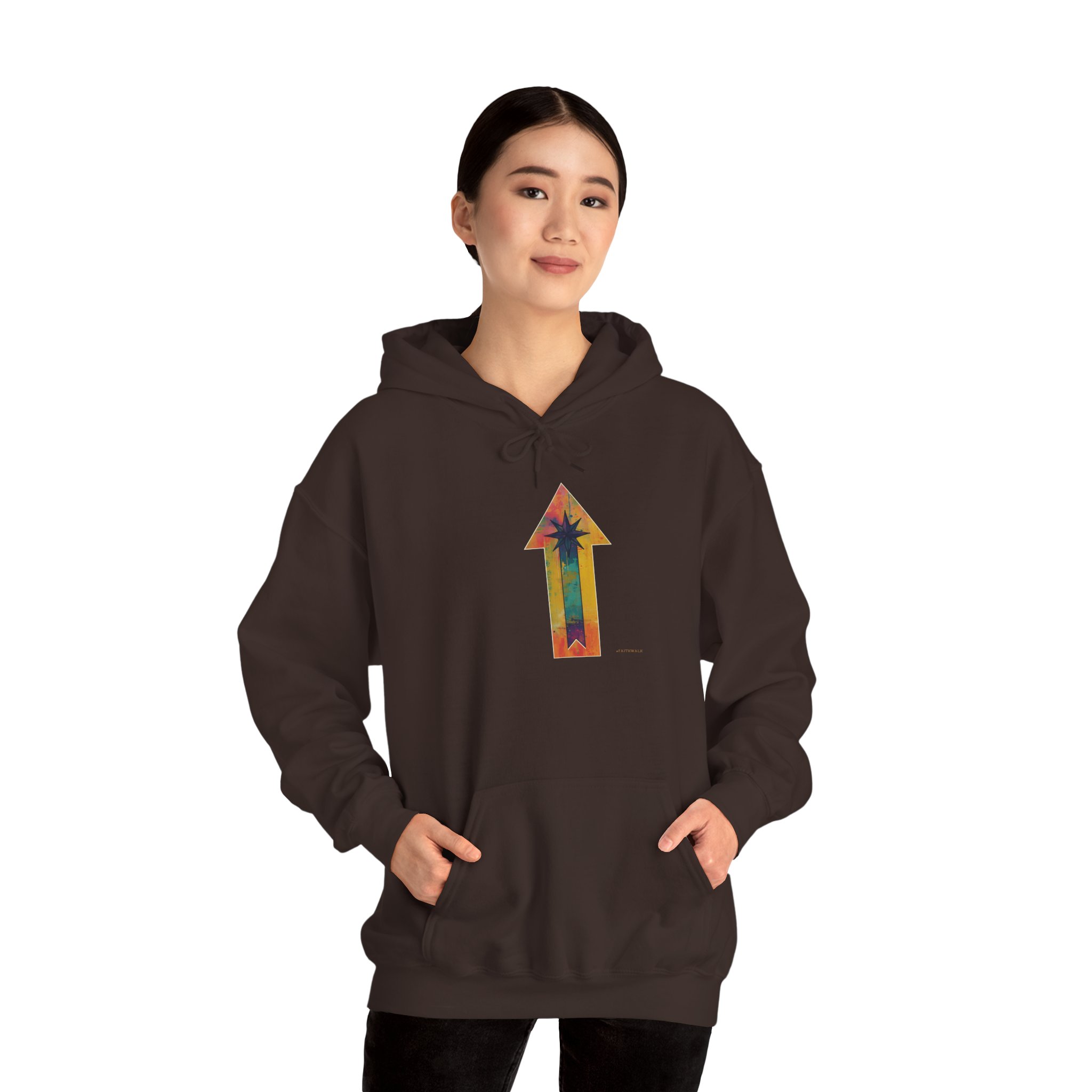 God is the Compass Retro Hooded Sweatshirt product thumbnail image