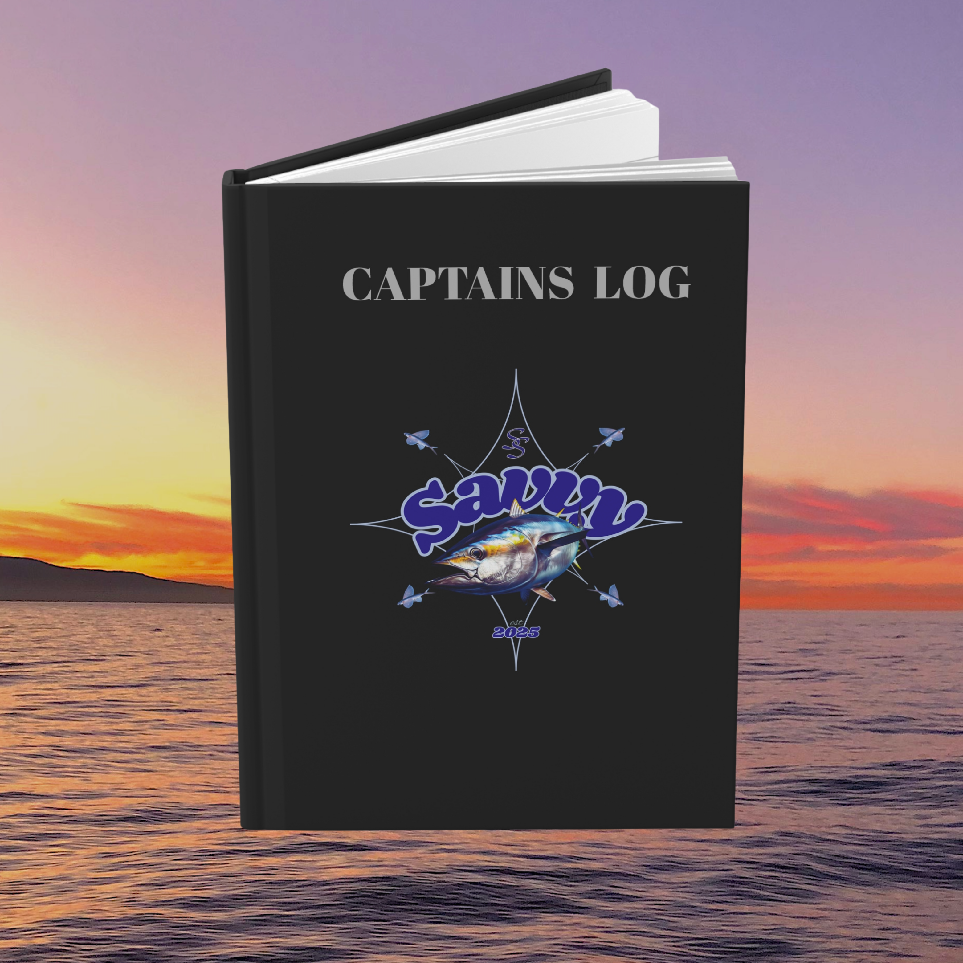 Celestial Bluefin Flyer Hardcover Journal — Midnight Blue Nautical Mandala Notebook product thumbnail image Celestial Bluefin Flyer Hardcover Journal — Midnight Blue Nautical Mandala Notebook product thumbnail image