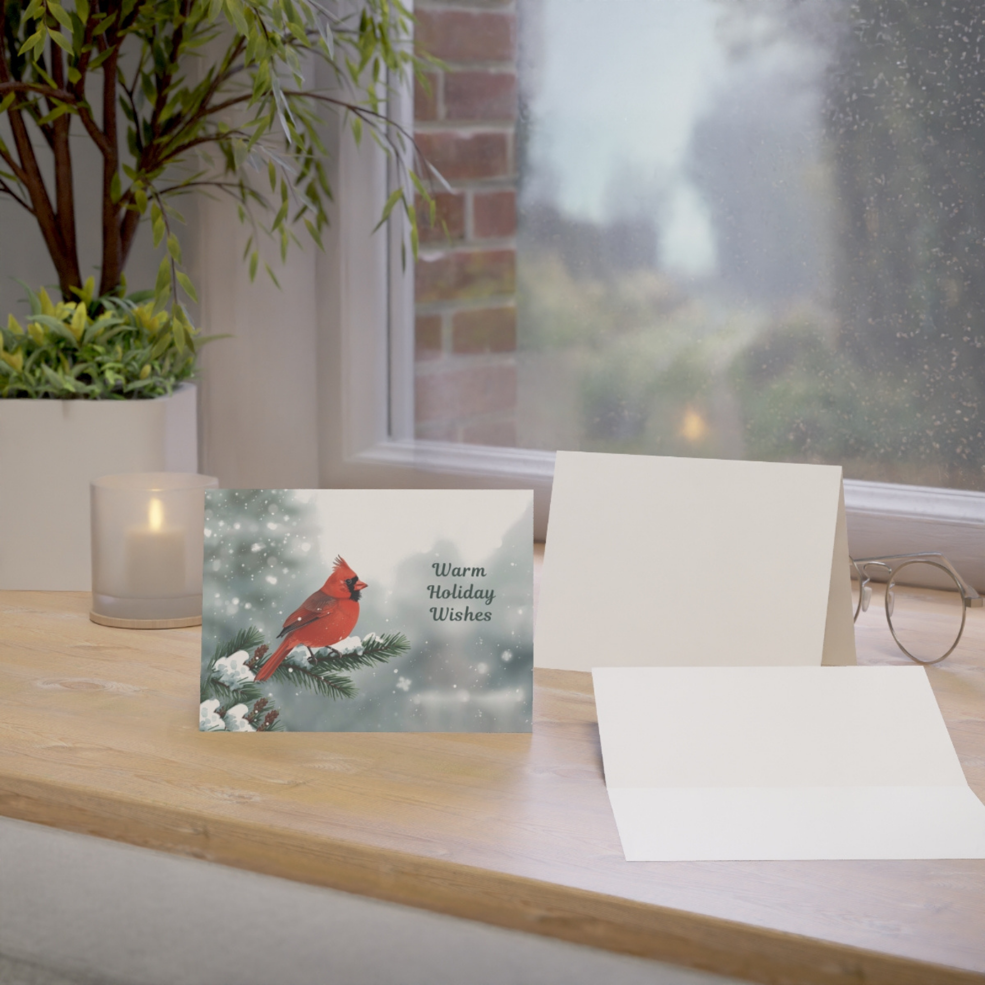 Warm Holiday Wishes Cardinal Christmas Card Winter Bird Greeting Card Snowy Cardinal Holiday Stationery Festive Christmas Card for Gifting product thumbnail image Warm Holiday Wishes Cardinal Christmas Card Winter Bird Greeting Card Snowy Cardinal Holiday Stationery Festive Christmas Card for Gifting product thumbnail image