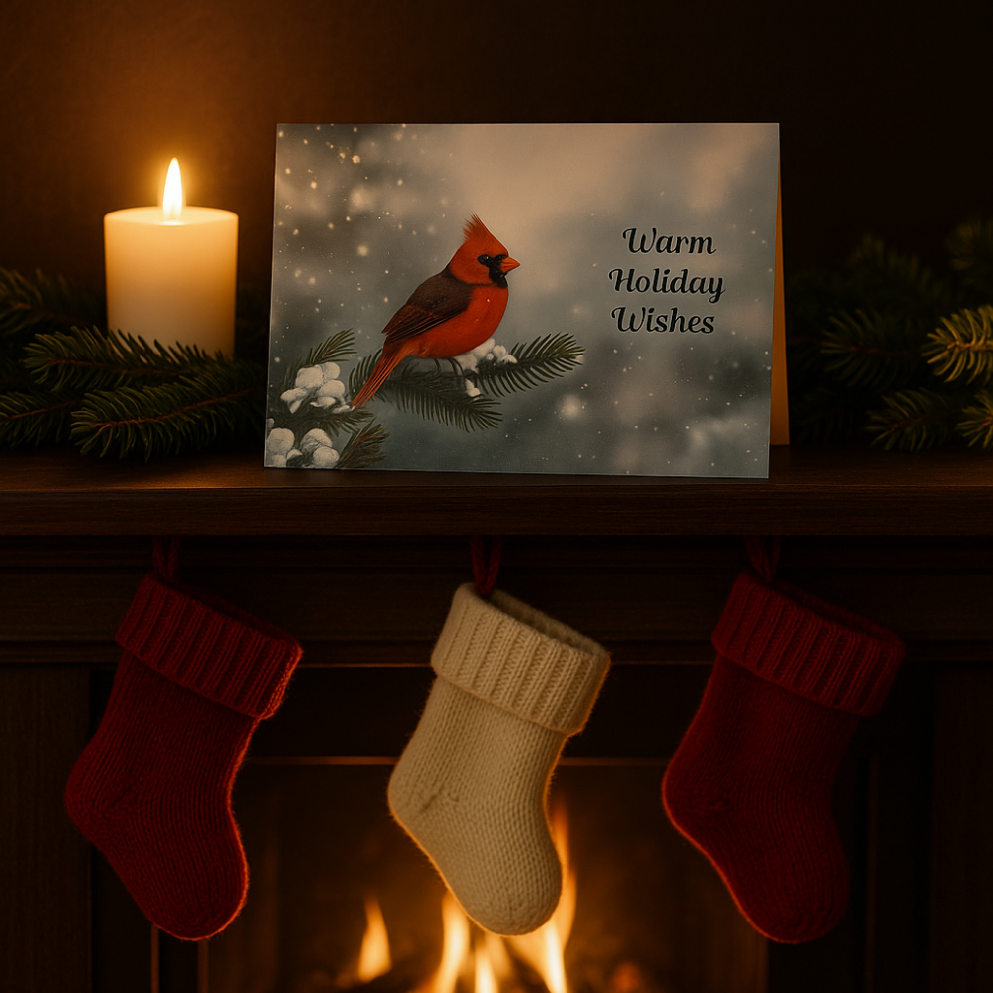 Warm Holiday Wishes Cardinal Christmas Card Winter Bird Greeting Card Snowy Cardinal Holiday Stationery Festive Christmas Card for Gifting product thumbnail image Warm Holiday Wishes Cardinal Christmas Card Winter Bird Greeting Card Snowy Cardinal Holiday Stationery Festive Christmas Card for Gifting product thumbnail image
