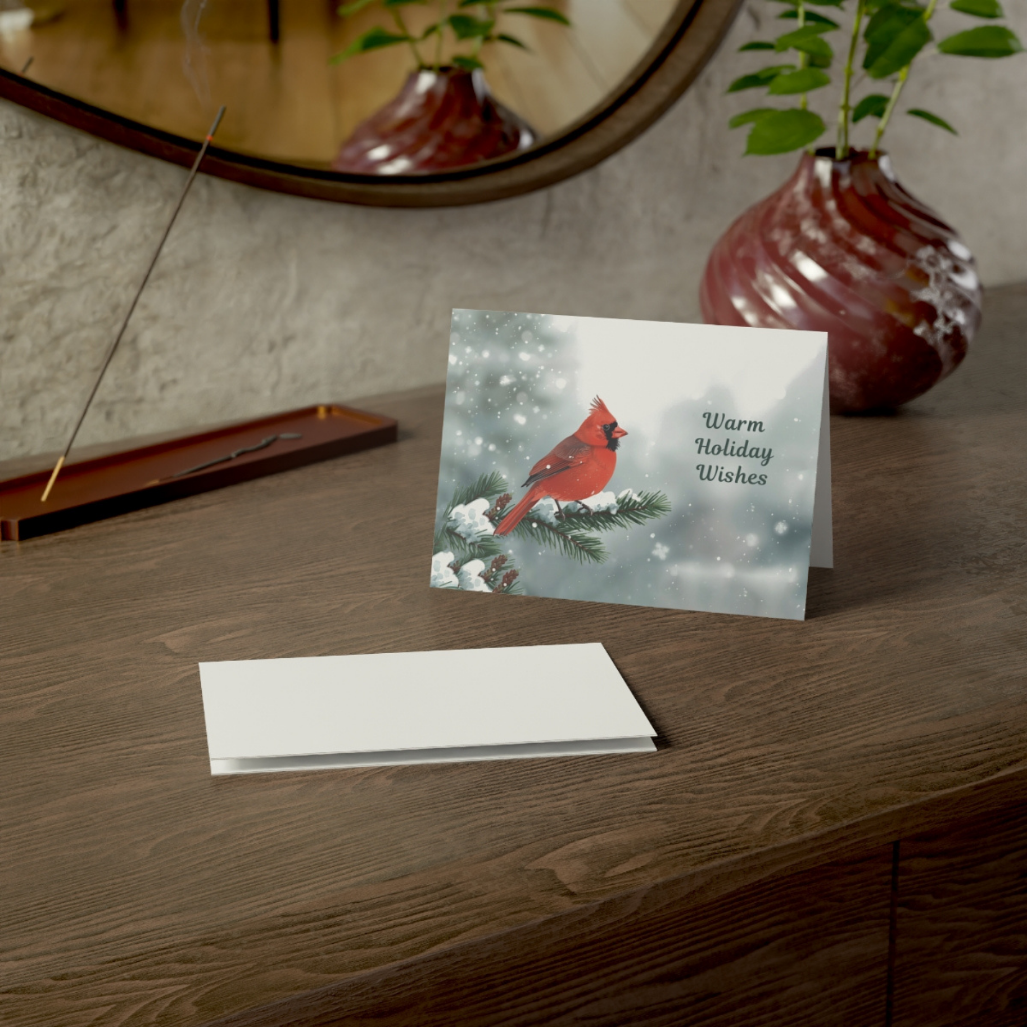 Warm Holiday Wishes Cardinal Christmas Card Winter Bird Greeting Card Snowy Cardinal Holiday Stationery Festive Christmas Card for Gifting product thumbnail image Warm Holiday Wishes Cardinal Christmas Card Winter Bird Greeting Card Snowy Cardinal Holiday Stationery Festive Christmas Card for Gifting product thumbnail image