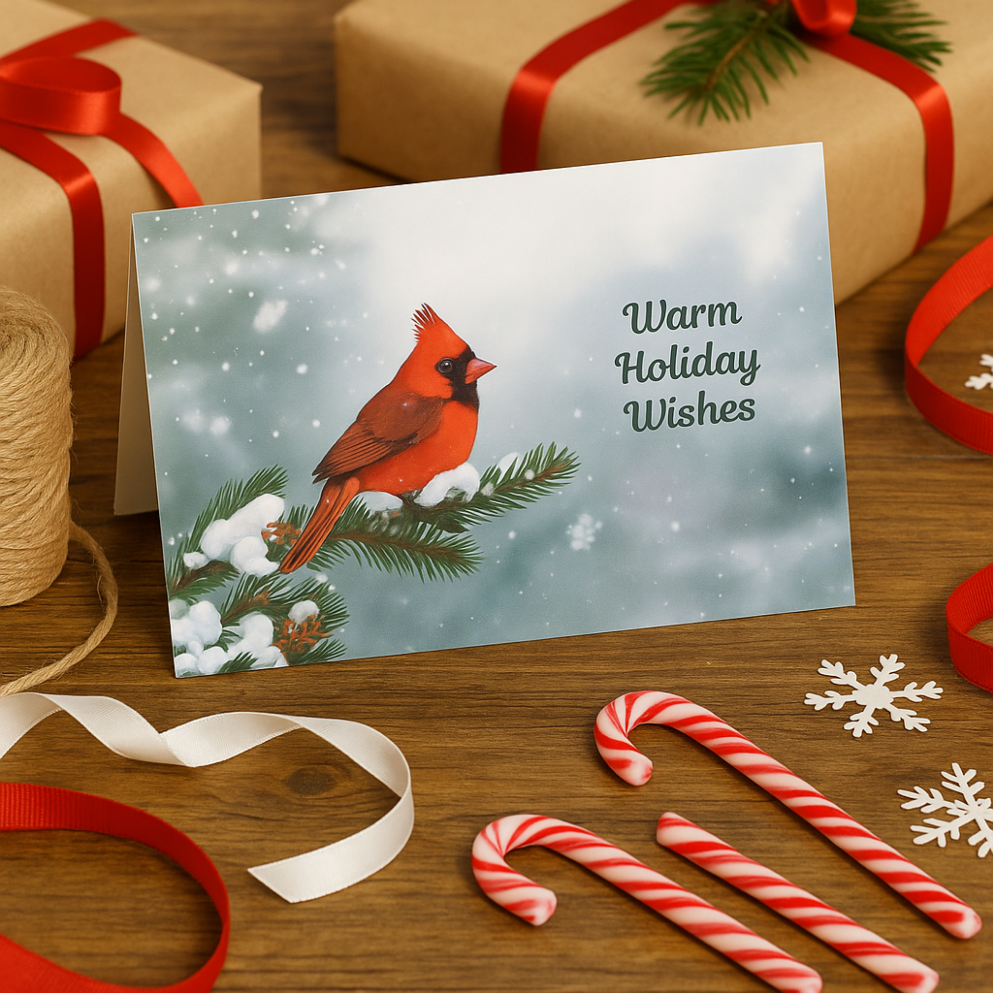 Warm Holiday Wishes Cardinal Christmas Card Winter Bird Greeting Card Snowy Cardinal Holiday Stationery Festive Christmas Card for Gifting product thumbnail image Warm Holiday Wishes Cardinal Christmas Card Winter Bird Greeting Card Snowy Cardinal Holiday Stationery Festive Christmas Card for Gifting product thumbnail image