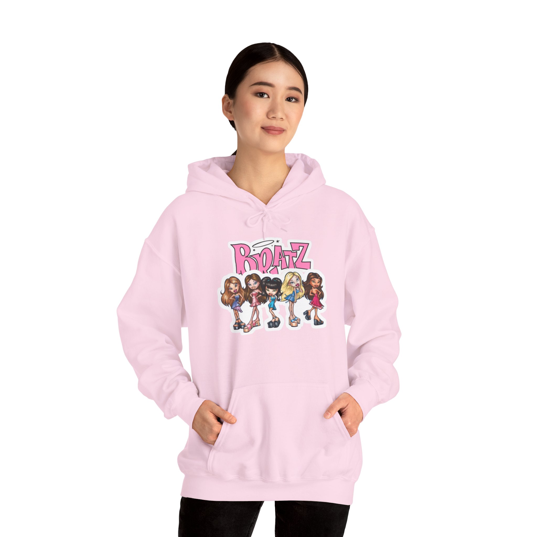 Bratz Dolls Graphic Hoodie — Retro 2000s Cartoon Girls Pullover product thumbnail image Bratz Dolls Graphic Hoodie — Retro 2000s Cartoon Girls Pullover product thumbnail image