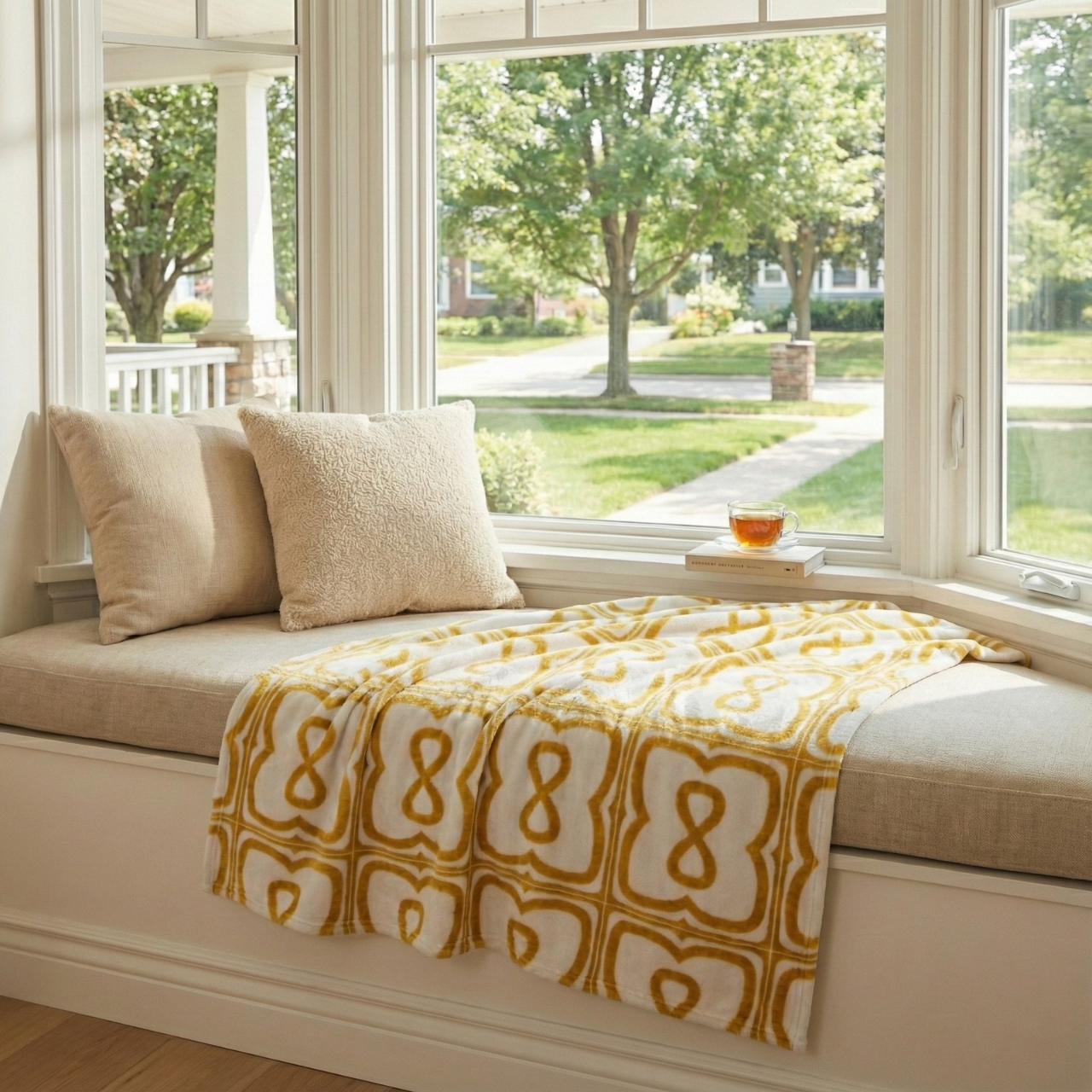 Mustard Yellow EL Line - Velveteen Plush Blanket product thumbnail image Mustard Yellow EL Line - Velveteen Plush Blanket product thumbnail image